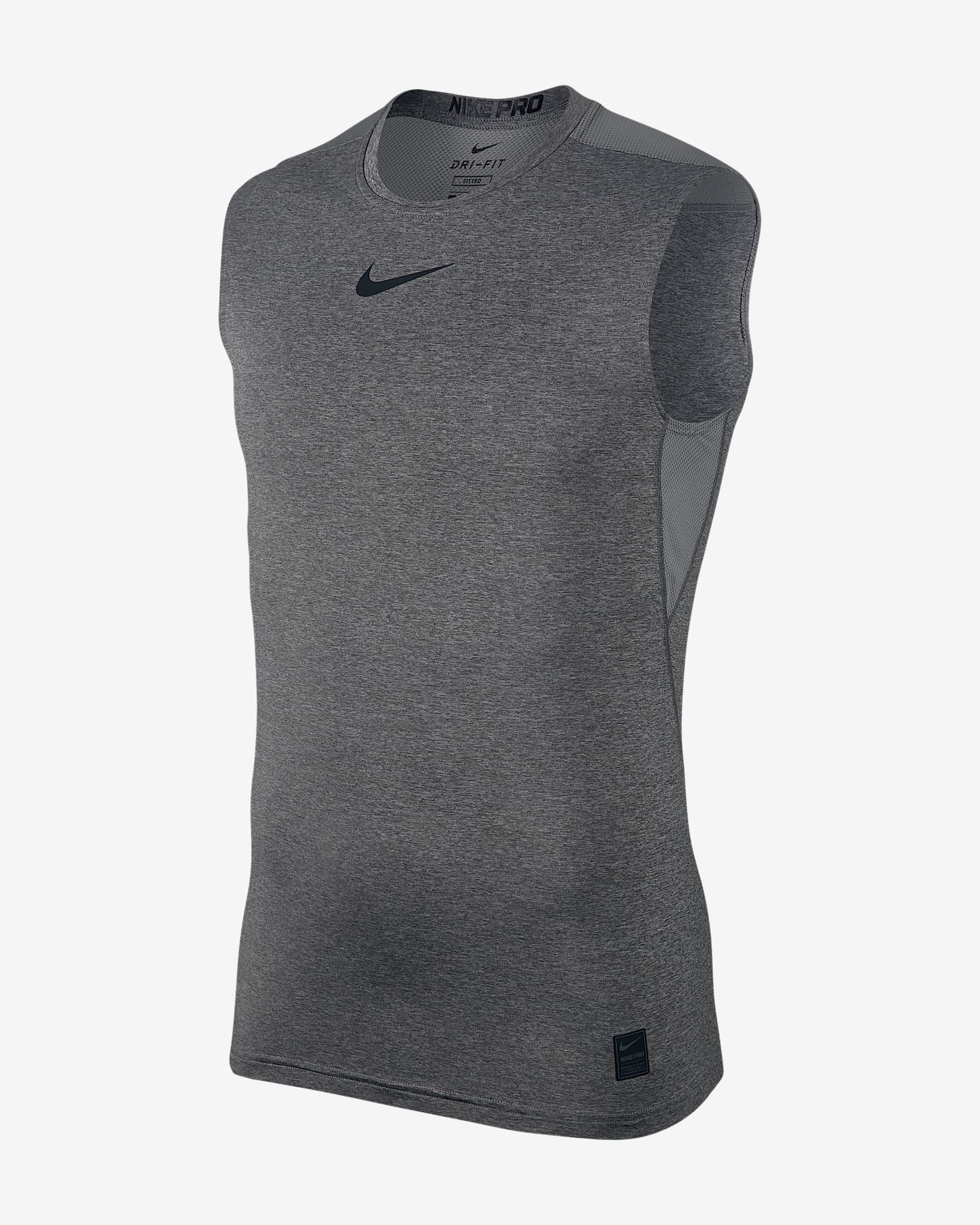 Nike Pro Fitted 男子无袖训练上衣 - 碳素灰/黑/黑