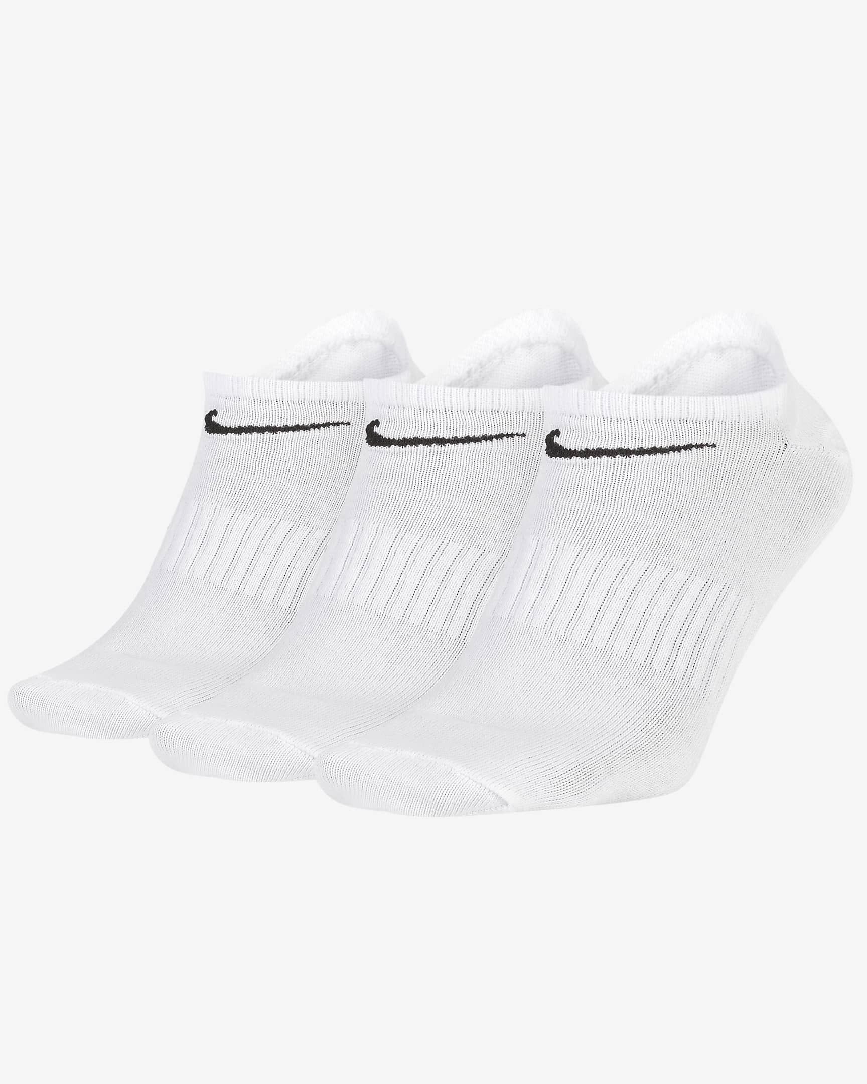 Nike Everyday Lightweight 速干训练船袜（3 双） - 白色/黑