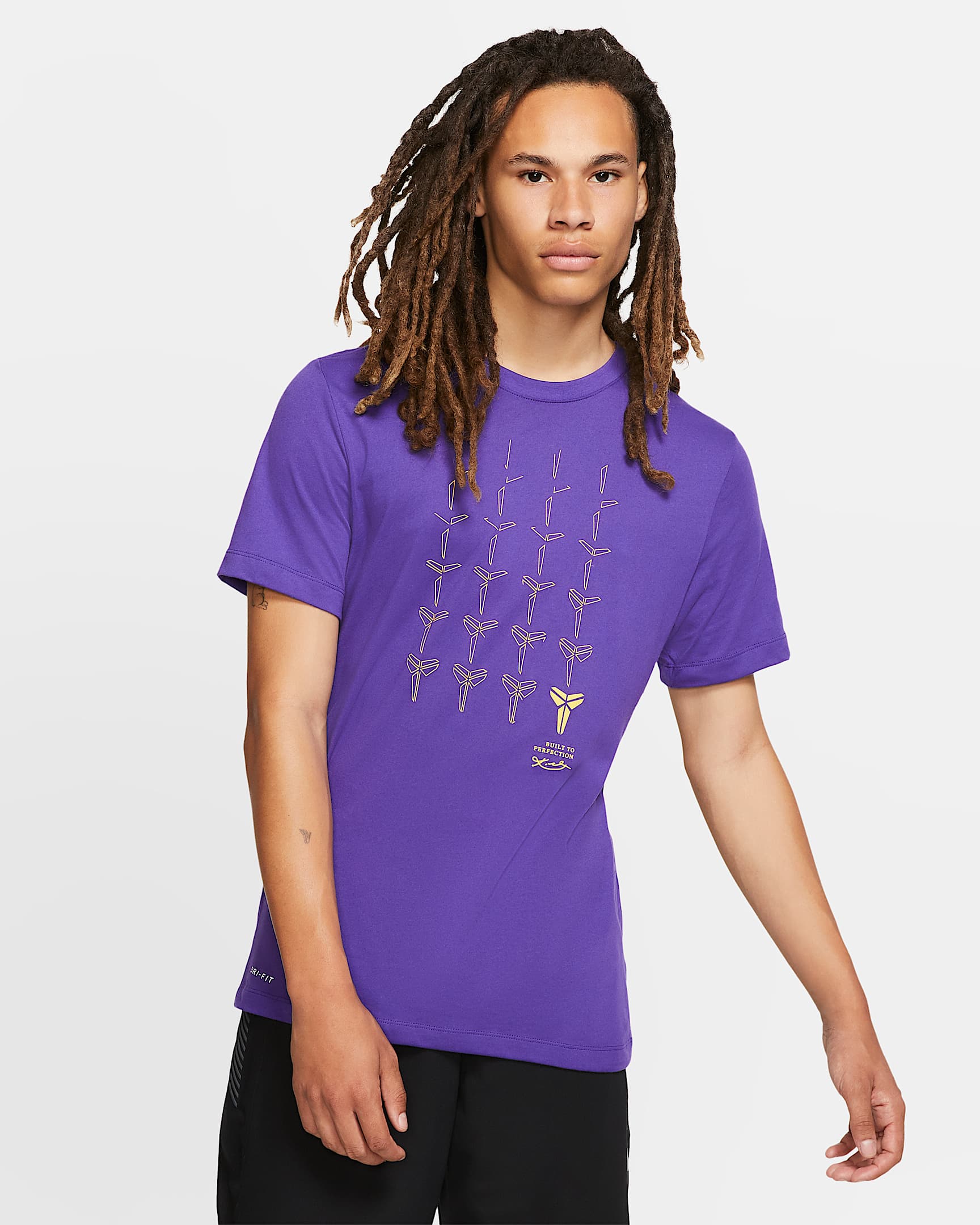 Nike Dri-FIT Kobe 男子T恤 - 庭紫/庭紫/阿马里洛黄