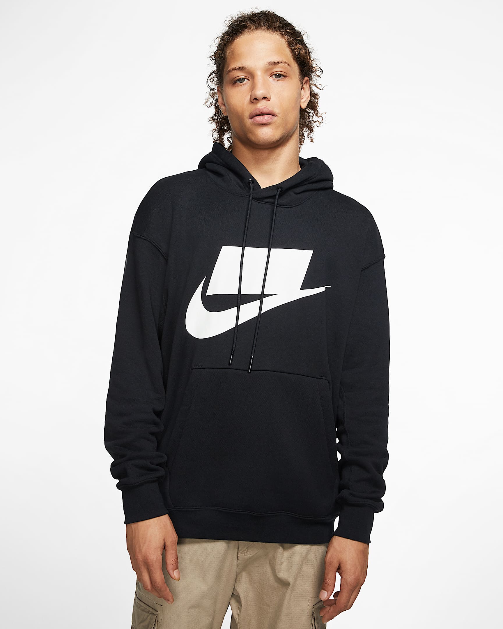 Nike Sportswear Nike Sport Pack French Terry 男子套头连帽衫 - 黑/白色