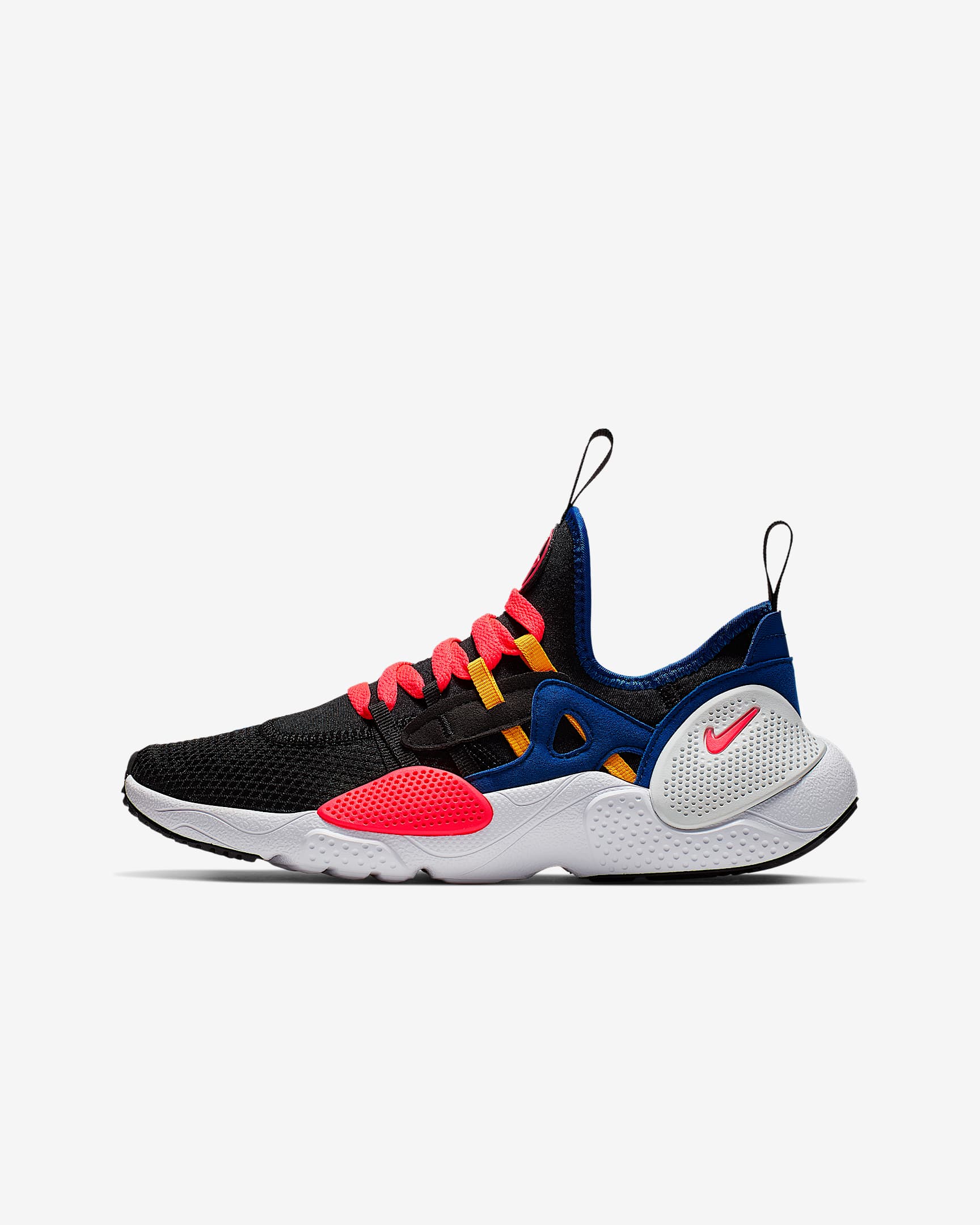 Nike Huarache E.D.G.E. TXT BG 大童运动童鞋 - 黑/太阳红/活力湛蓝/白色