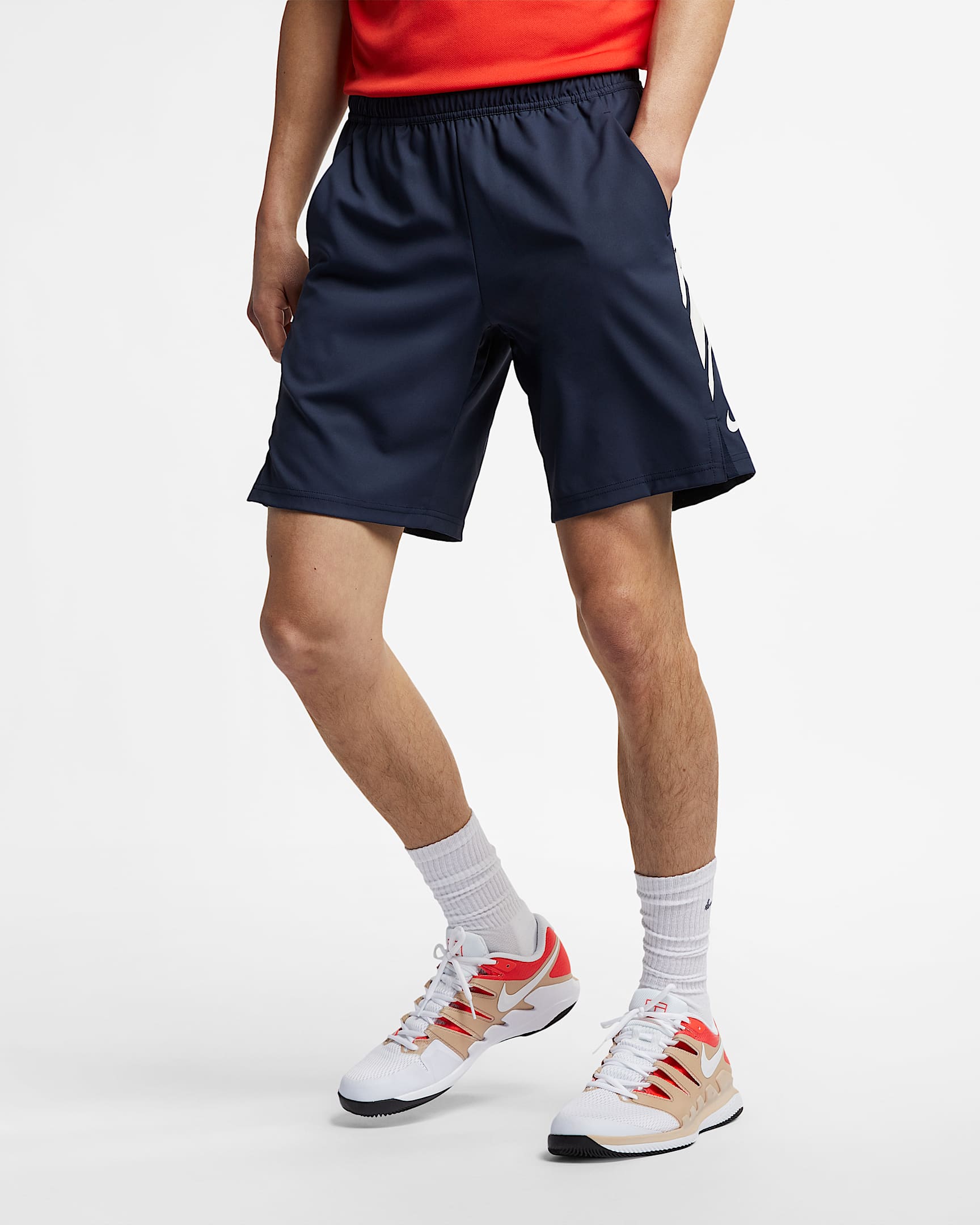 NikeCourt Dri-FIT 9" 男子网球短裤 - 黑曜石色/白色/白色