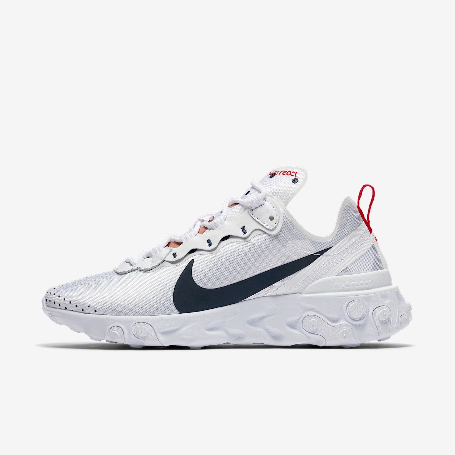 Nike React Element 55 PRM 女子运动鞋 - 白色/红古铜/白金色/深藏青