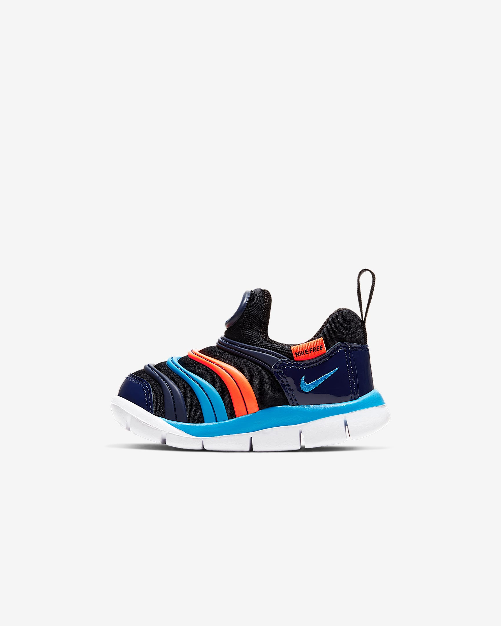 Nike Dynamo Free 耐克毛毛虫婴童一脚蹬易穿脱运动鞋 - 黑/深藏青/橙红/激光蓝