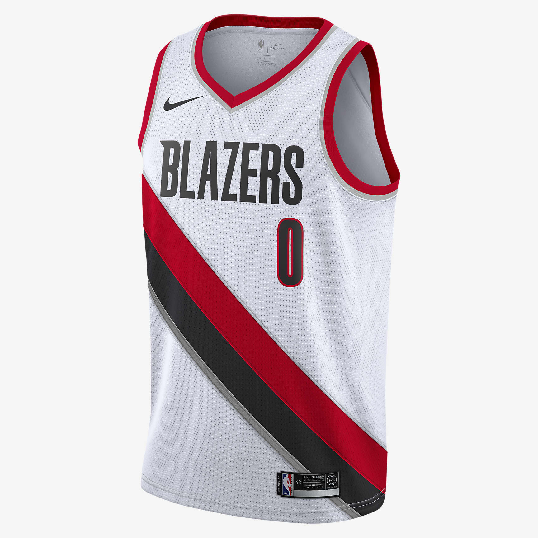 波特兰开拓者队 (Damian Lillard) Association Edition Swingman Nike NBA Jersey 男子球衣 - 白色
