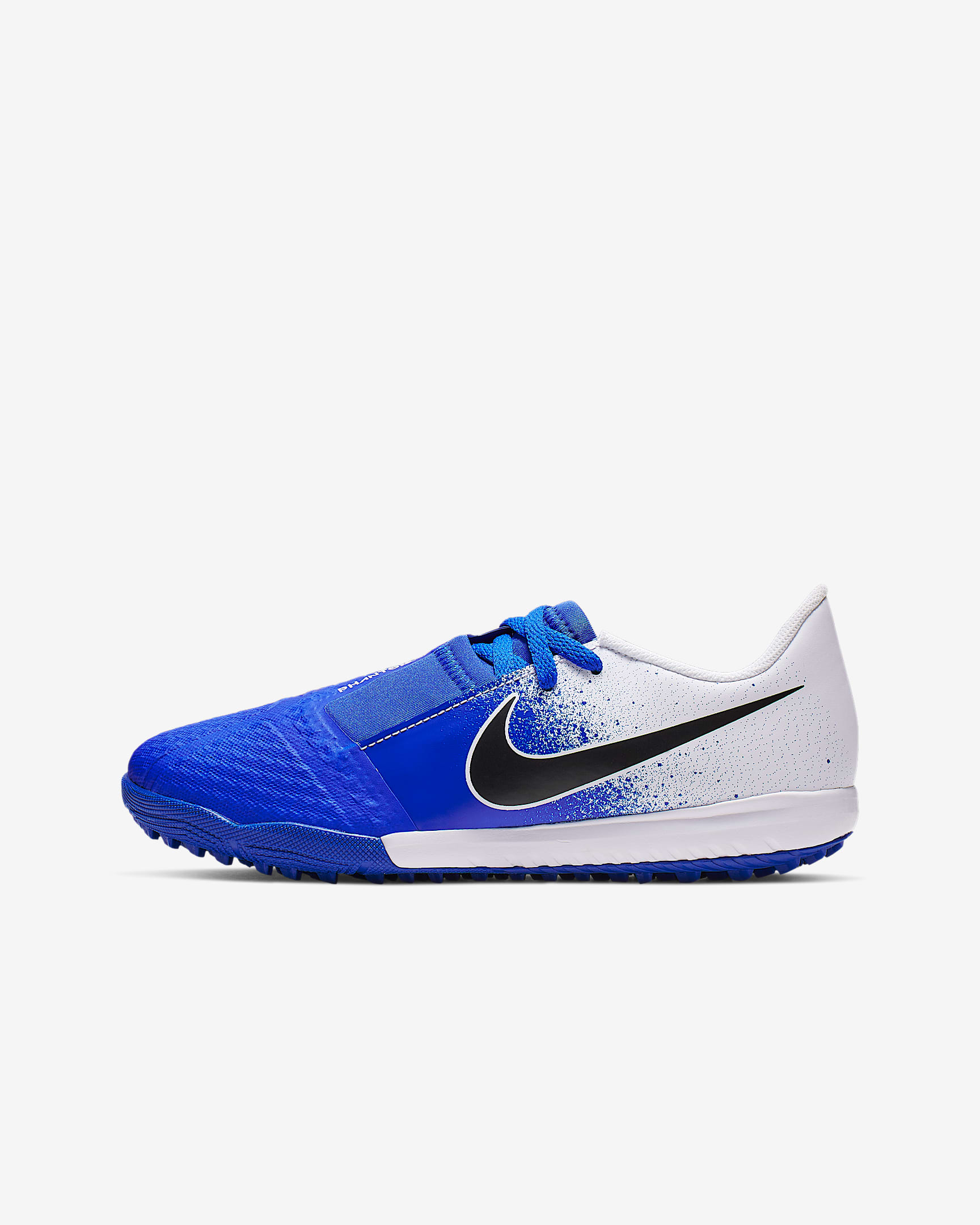 Nike JR Phantom Venom Academy TF 暗煞系列大童人造场地足球童鞋 - 白色/赛车蓝/黑
