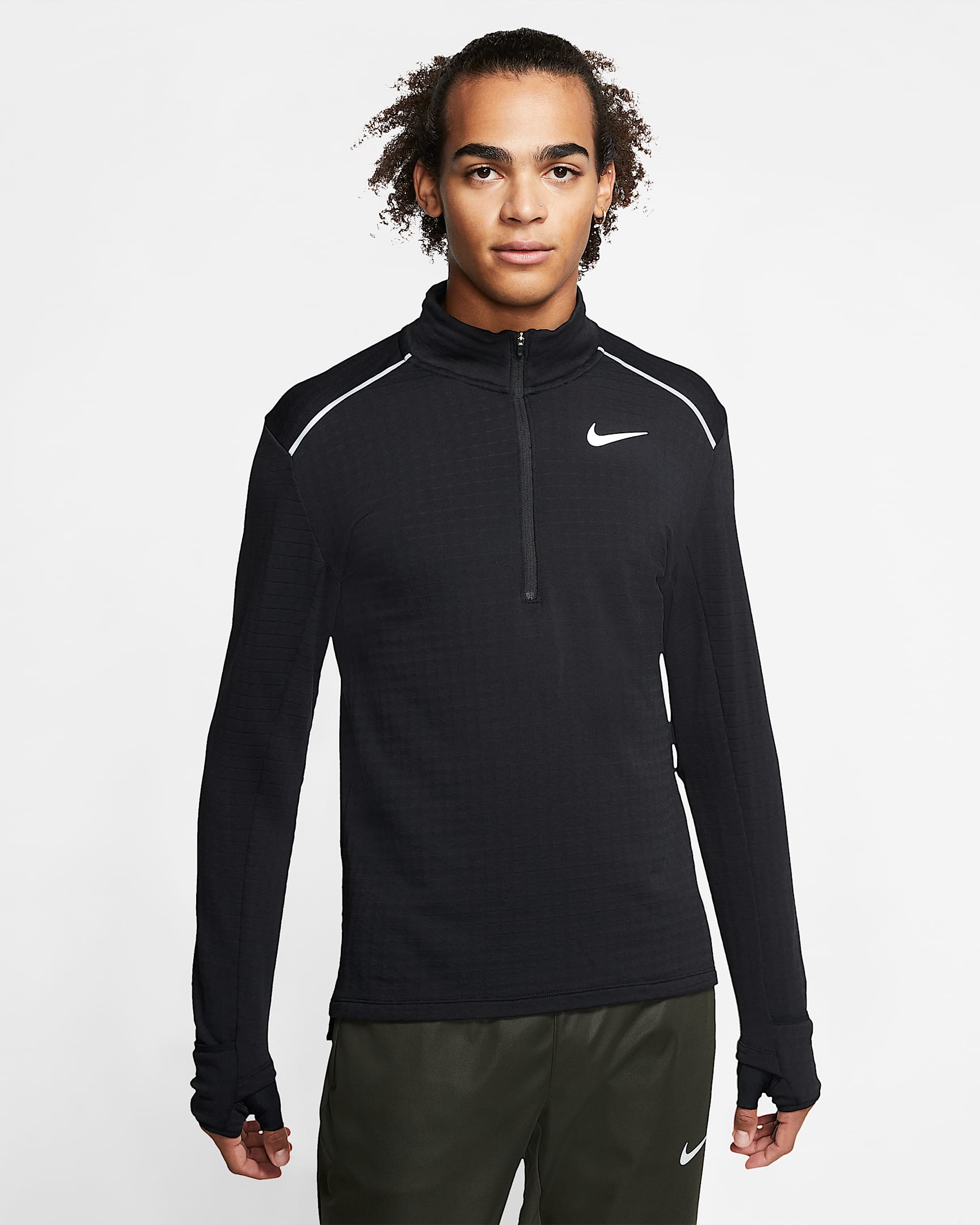 Nike Therma Element 3.0 男子跑步上衣 - 黑