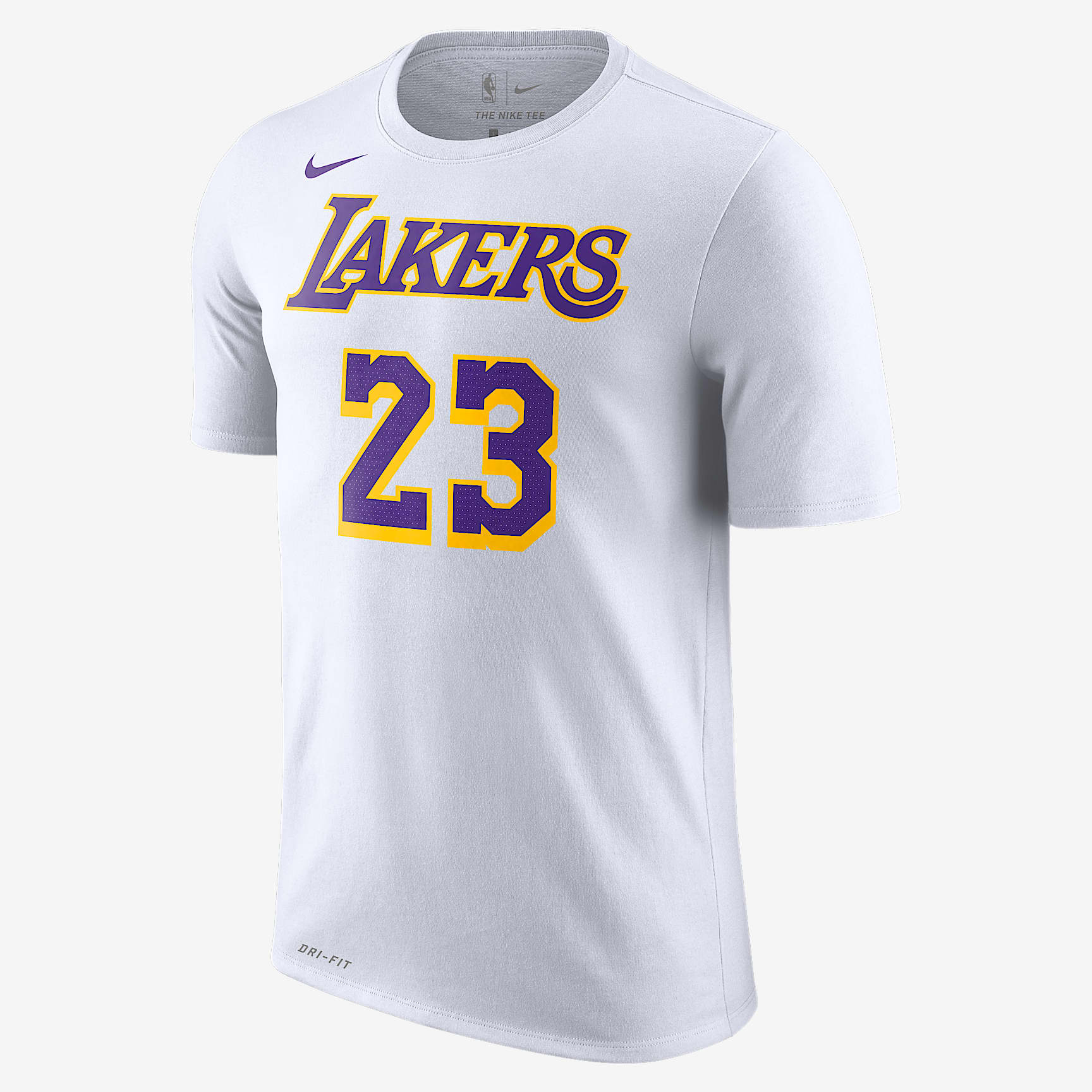  洛杉矶湖人队 (LeBron James) Nike Dri-FIT NBA 男子T恤 - 白色