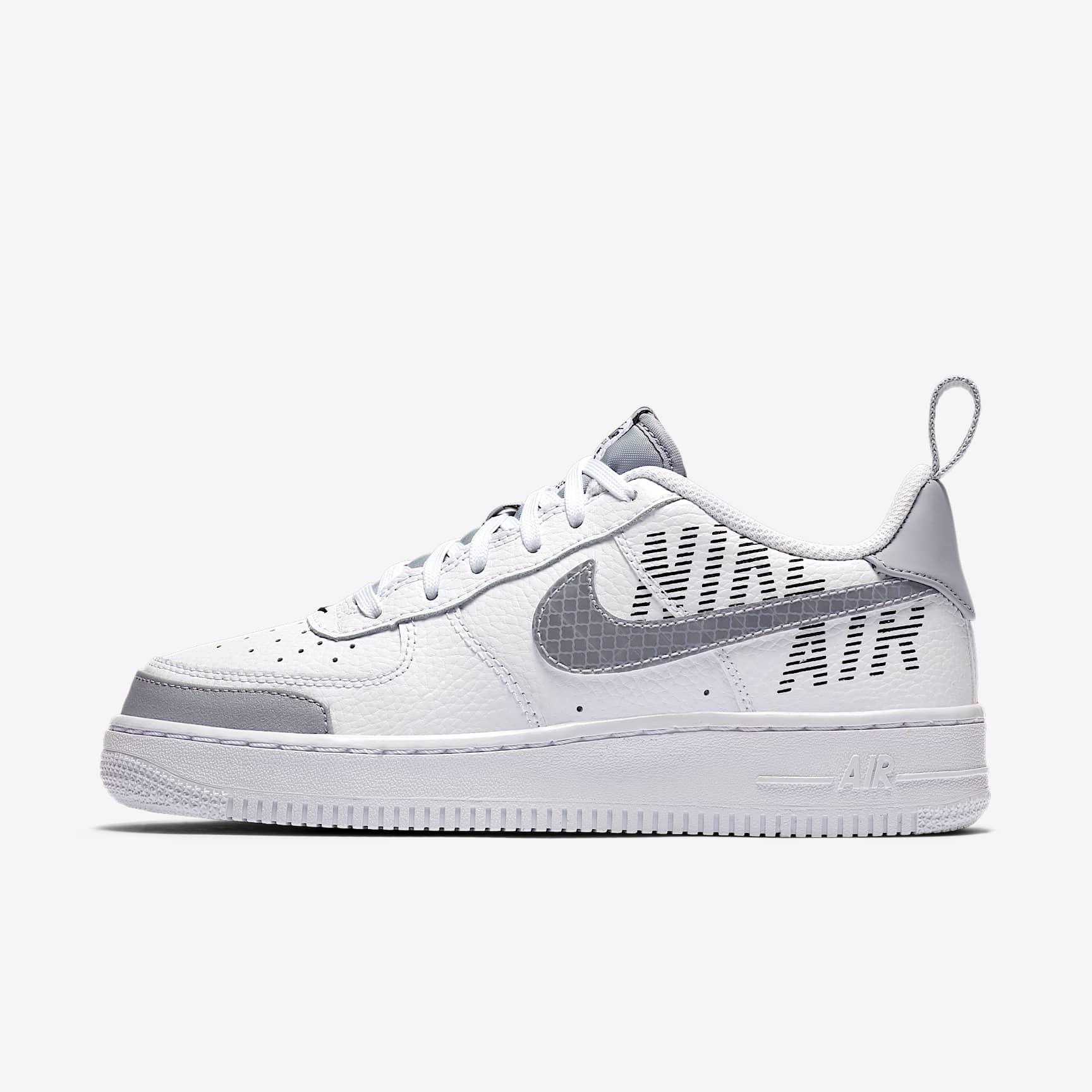 Nike Air Force 1 LV8 2 (GS) 大童运动童鞋 - 白色/黑/狼灰