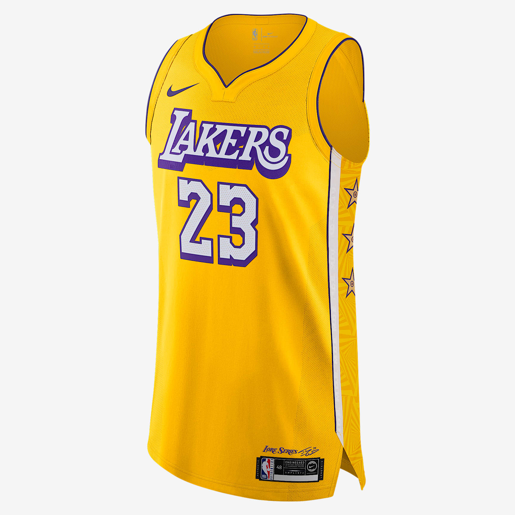 洛杉矶湖人队 (LeBron James) – City Edition Nike NBA Authentic Jersey 男子球衣 - 阿马里洛黄