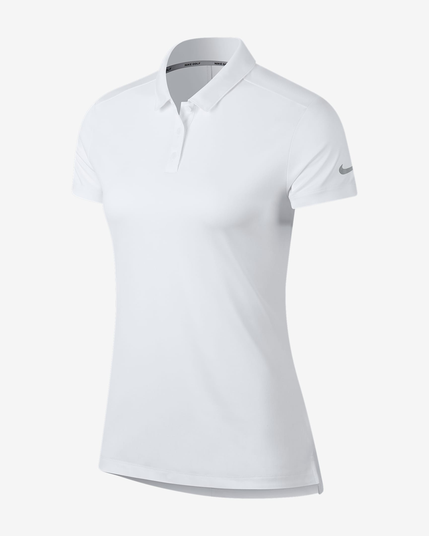 Nike Dri-FIT 女子高尔夫翻领 T恤 - 白色/黑
