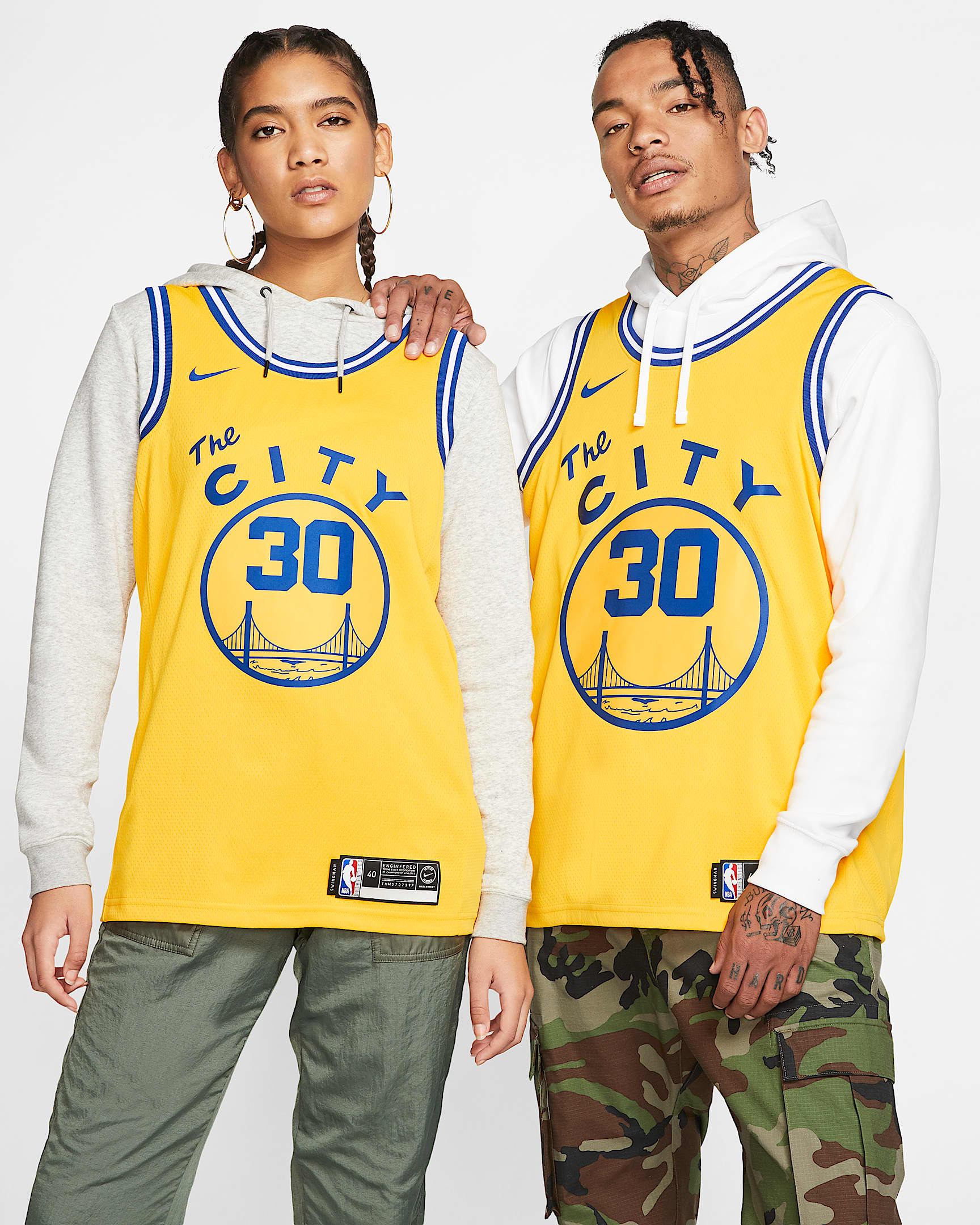 金州勇士队 (Stephen Curry) Classic Edition Nike NBA Swingman Jersey 男子球衣 - 阿马里洛黄/灯草蓝