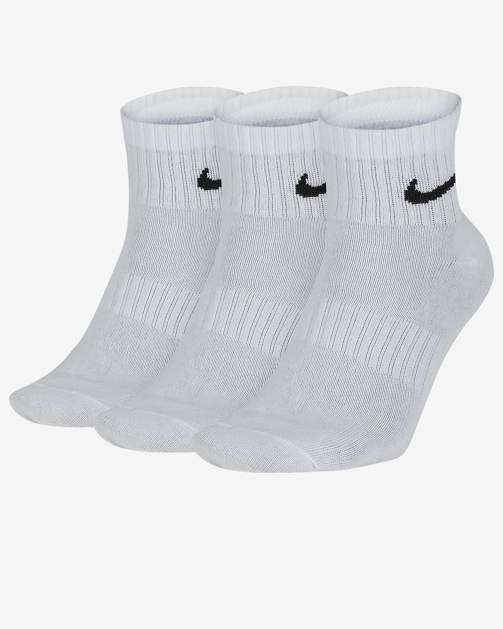 Nike Everyday Lightweight 速干训练短袜(3 双) - 白色/黑