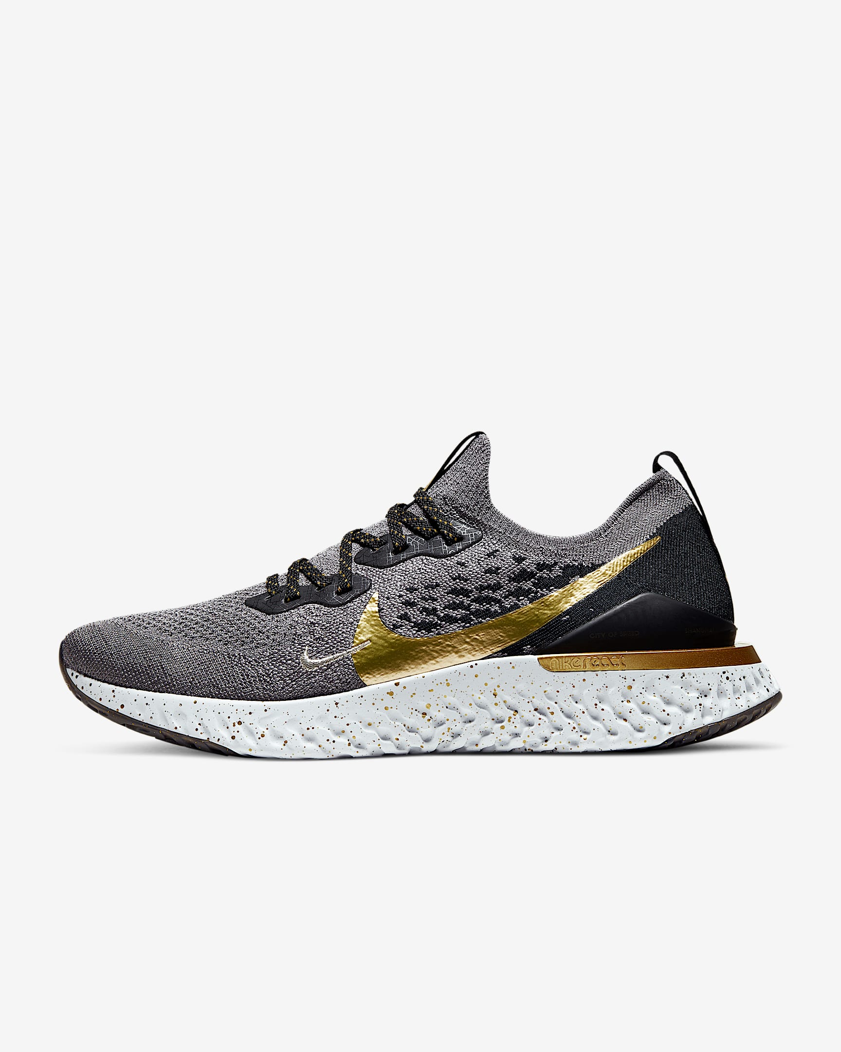 Nike Epic React Flyknit 2 男子跑步鞋 - 煤黑/苍野灰/枪灰色/金属色