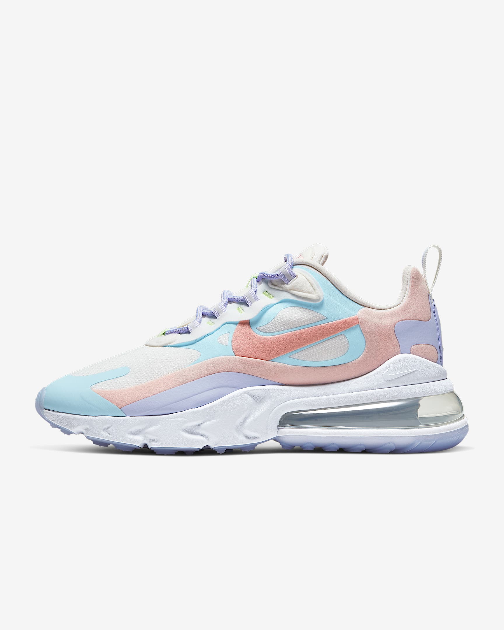 Nike Air Max 270 React 女子运动鞋 - 帆白/白色/浅托帕石色/星尘珊瑚红