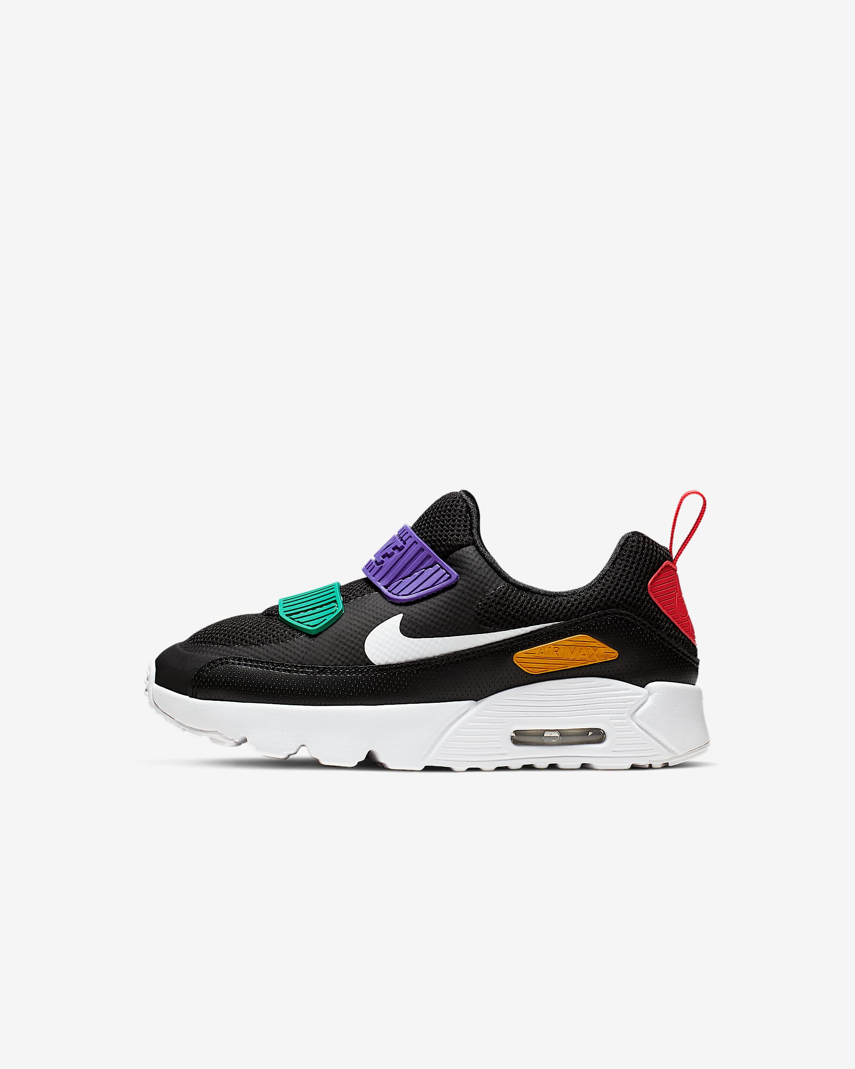 Nike Air Max Tiny 90 (PS) 幼童运动童鞋 - 黑/大学金/轨道红/白色