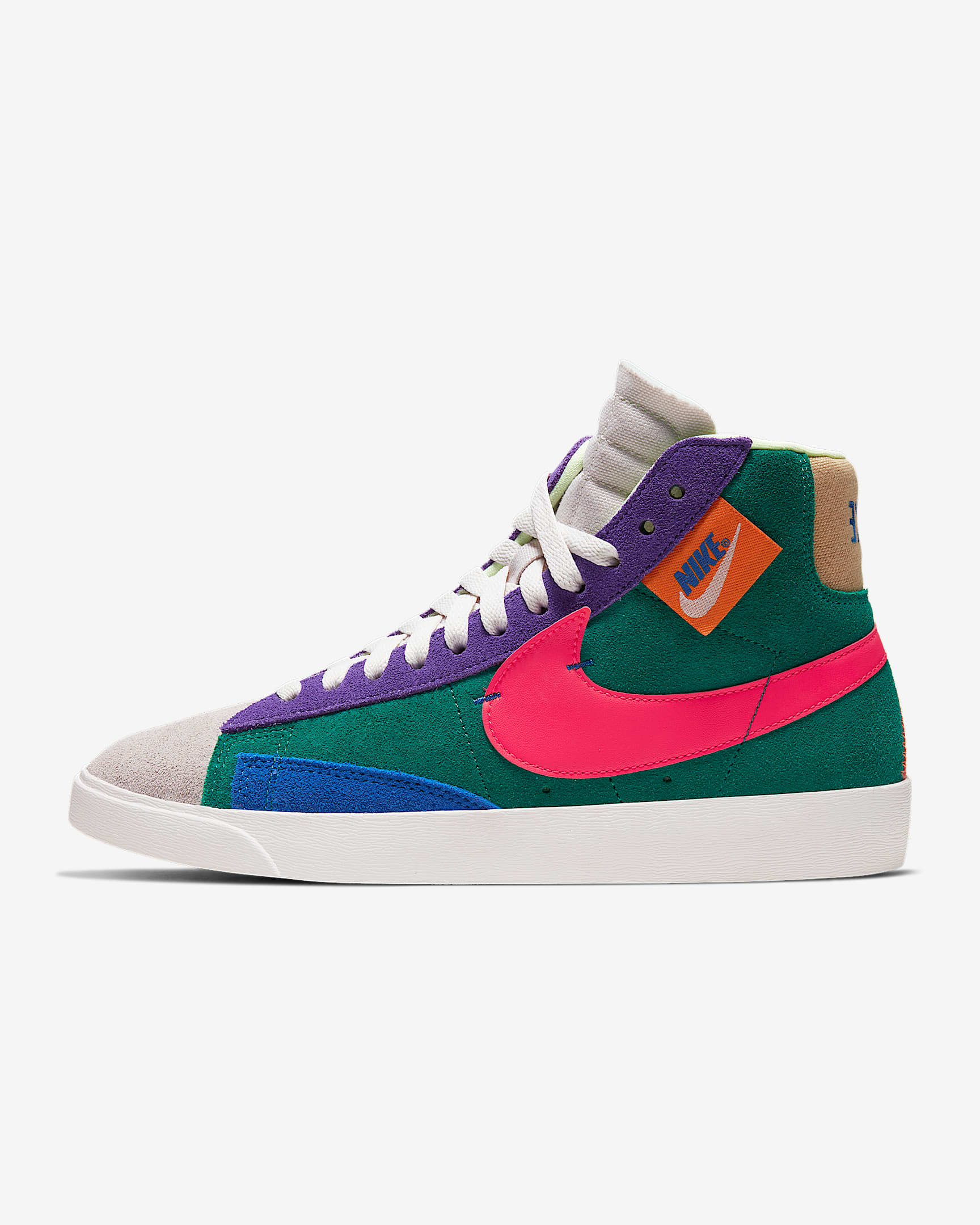 Nike Blazer Mid Rebel 女子运动鞋 - 心灵紫/帆白/神秘绿/轨道红