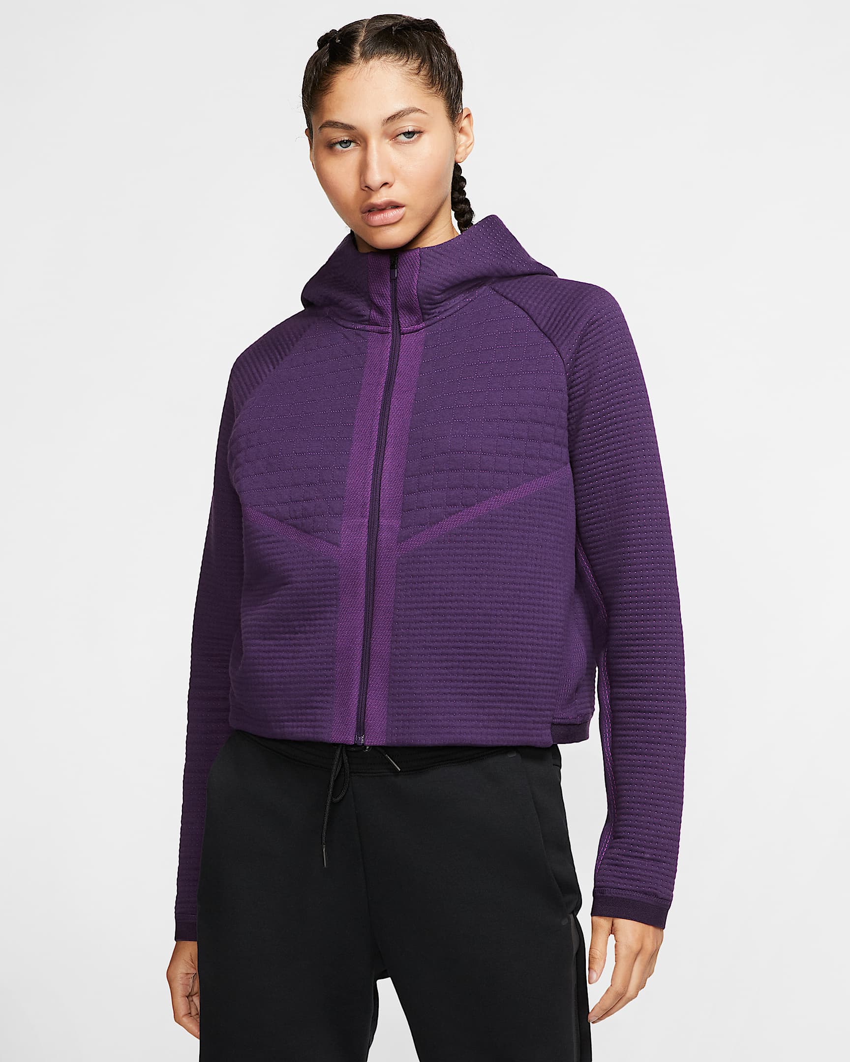 Nike Sportswear Tech Pack City Ready 女子针织全长拉链开襟夹克 - 华丽紫/明亮紫/黑