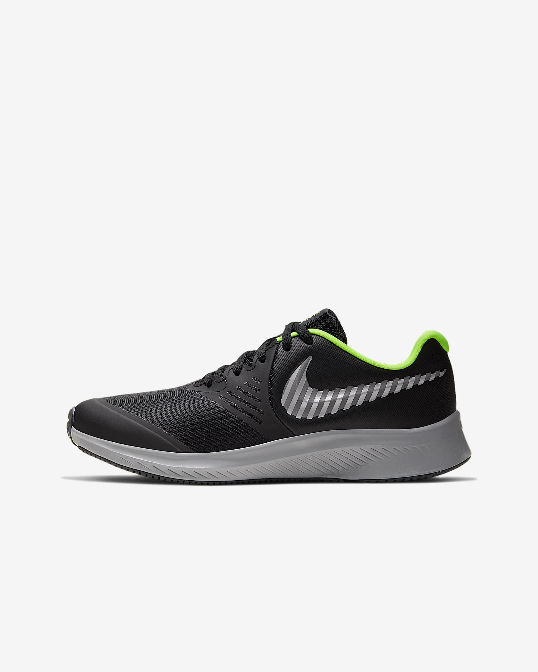 Nike Star Runner 2 HZ (GS) 大童跑步童鞋 - 黑/枪灰色/银