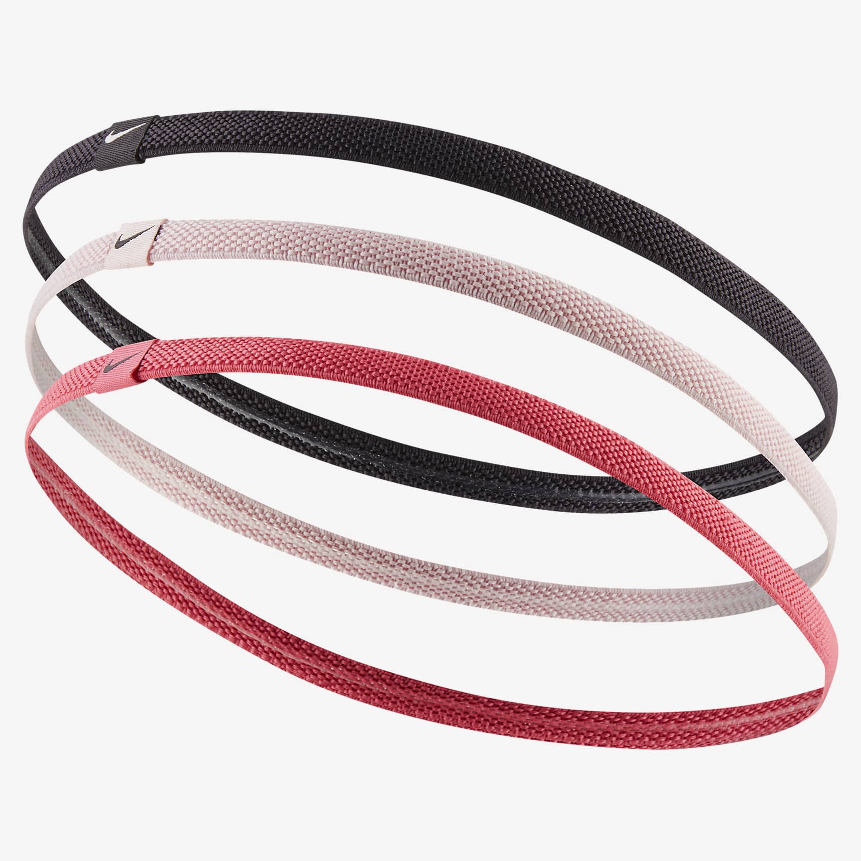 Nike Elastic 头带(3 条) - 多色/棱镜粉/铁架黑/火花红