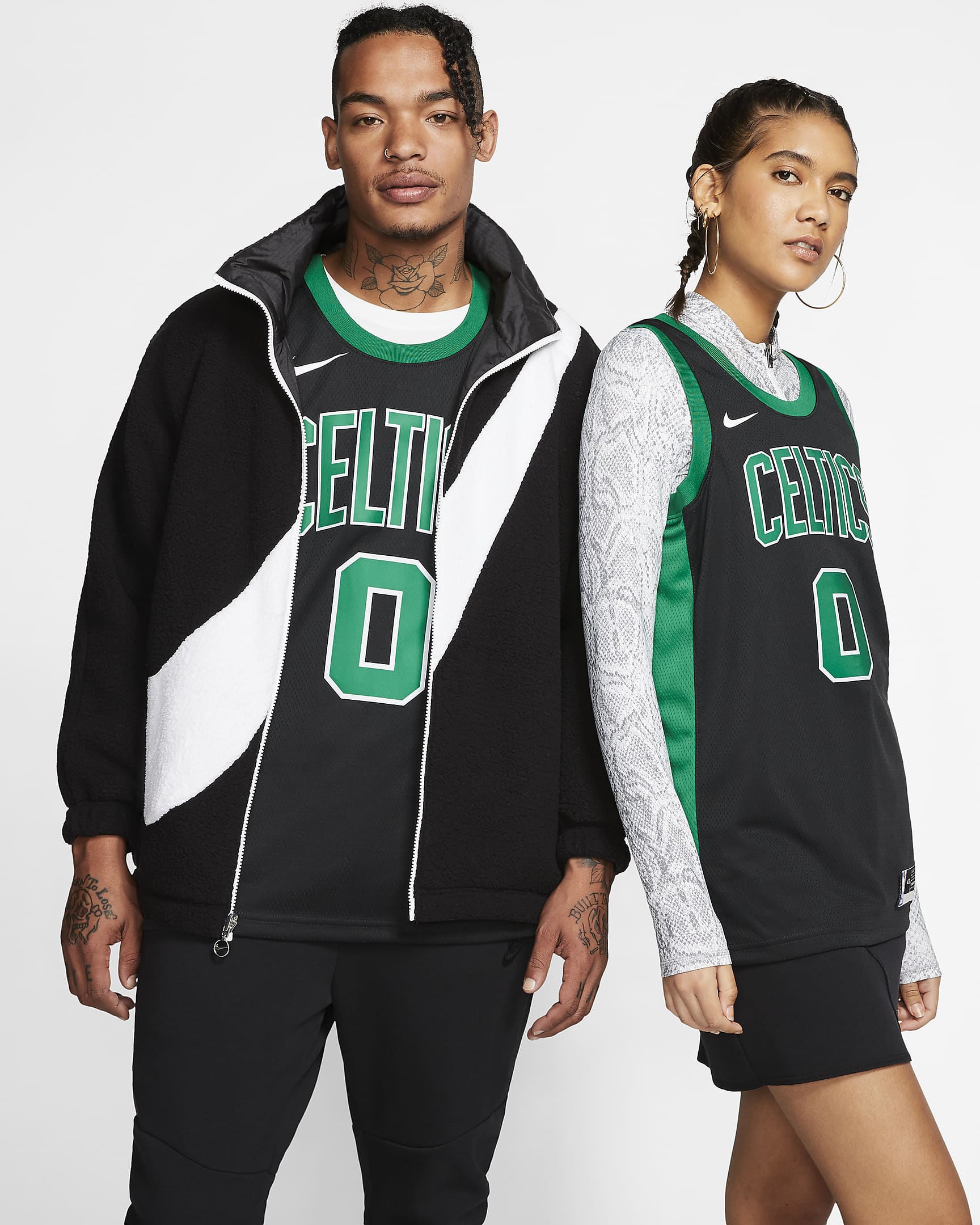 波士顿凯尔特人队 (Jayson Tatum) Statement Edition Nike NBA Swingman Jersey 男子球衣 - 黑/苜蓿绿