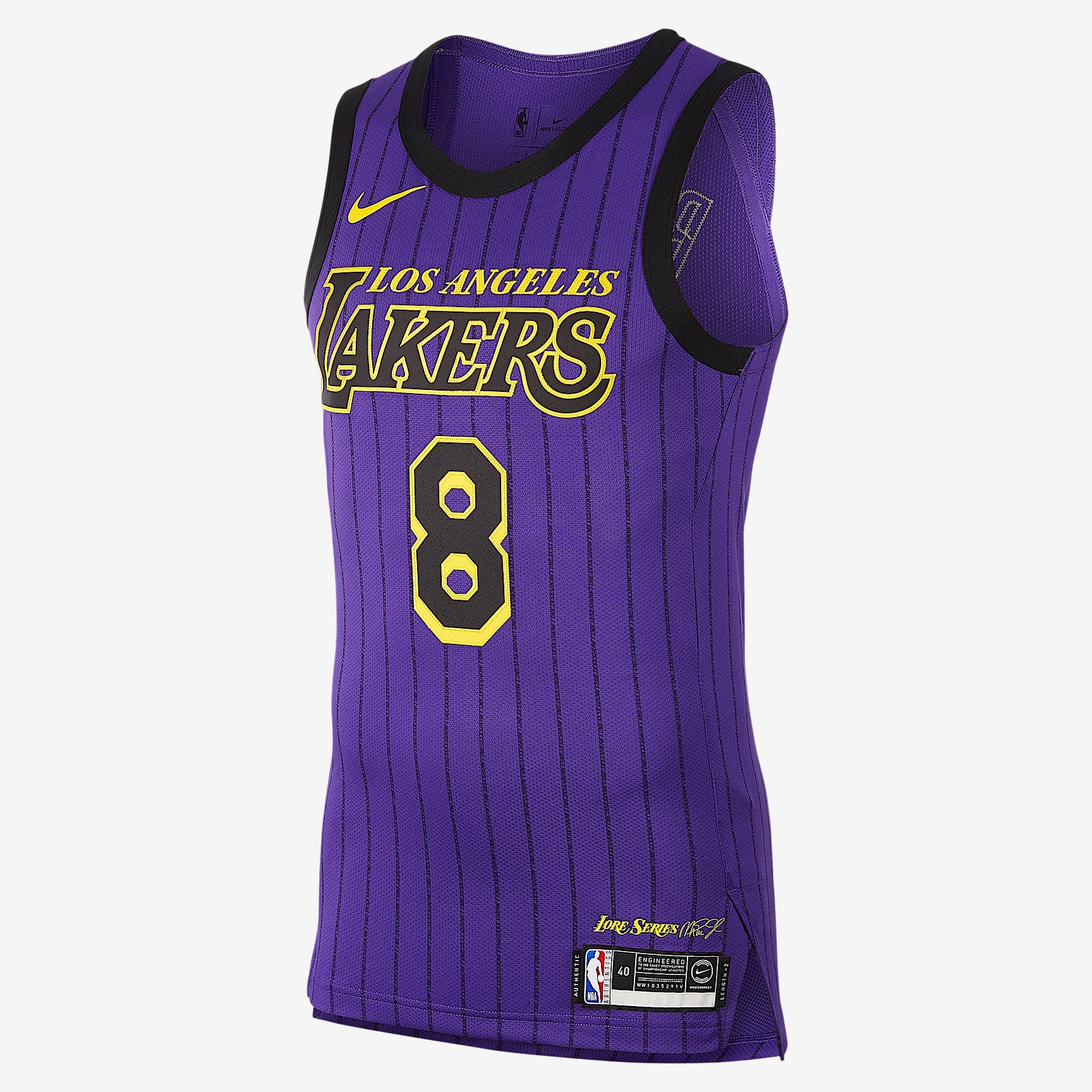 洛杉矶湖人队 (Kobe Bryant) City Edition Authentic Nike NBA Connected Jersey 男子球衣 - 全域紫