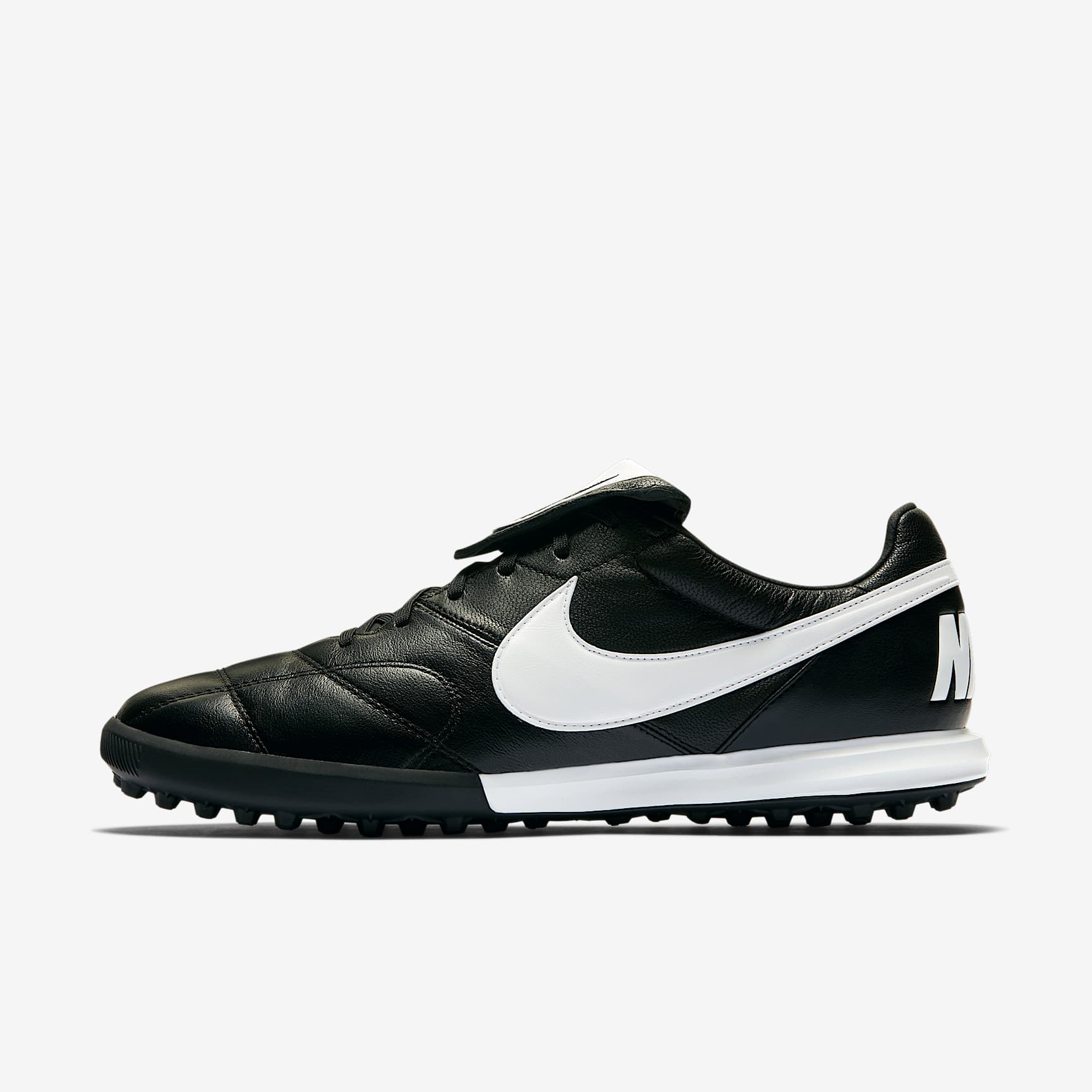 The Nike Premier II TF 男/女人造场地足球鞋 - 黑/黑/白色