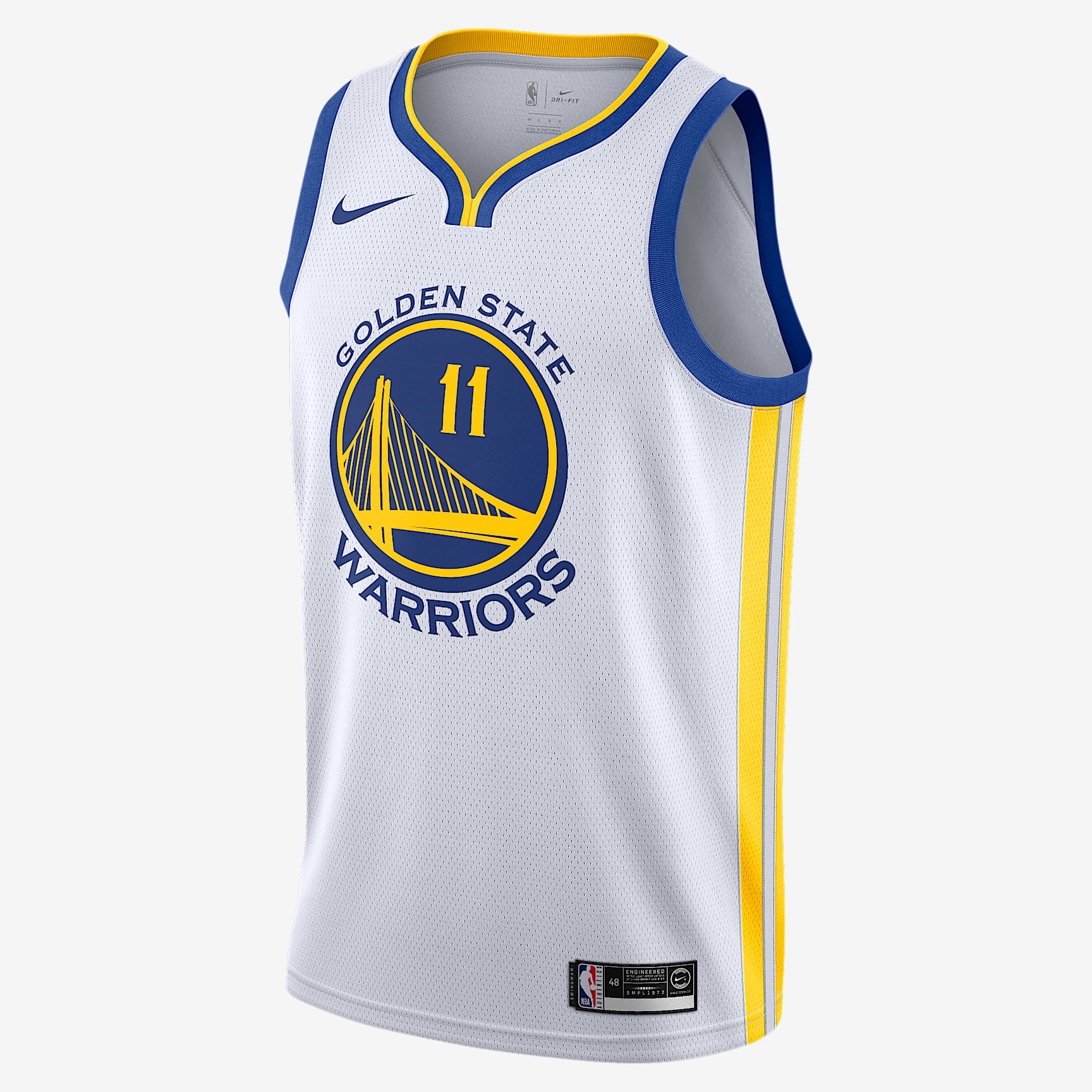 金州勇士队 (Klay Thompson) Association Edition Nike NBA Jersey 男子球衣 - 白色/阿马里洛黄/灯草蓝