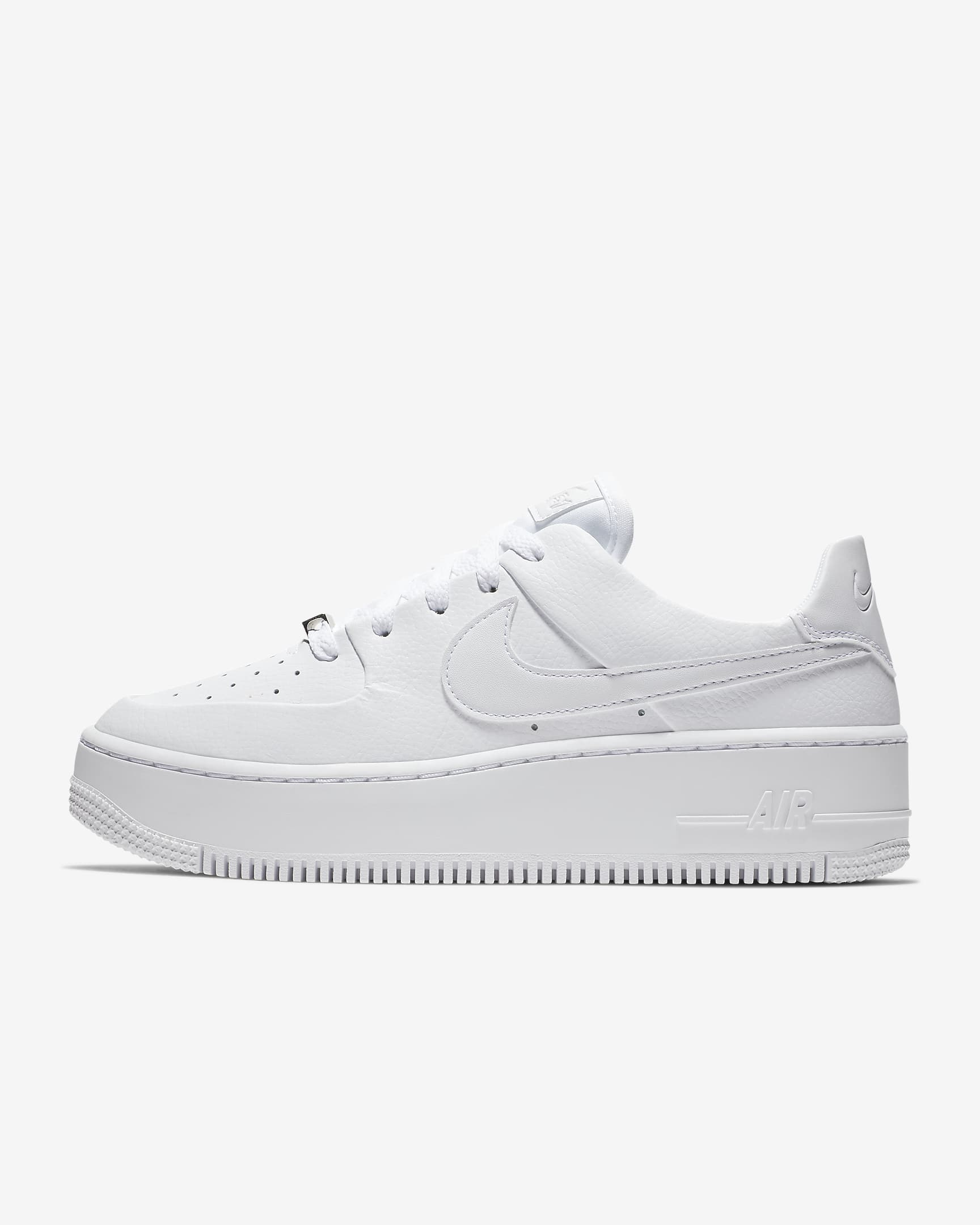 Nike Air Force 1 Sage Low 女子空军一号运动厚底鞋 - 白色/白色/白色