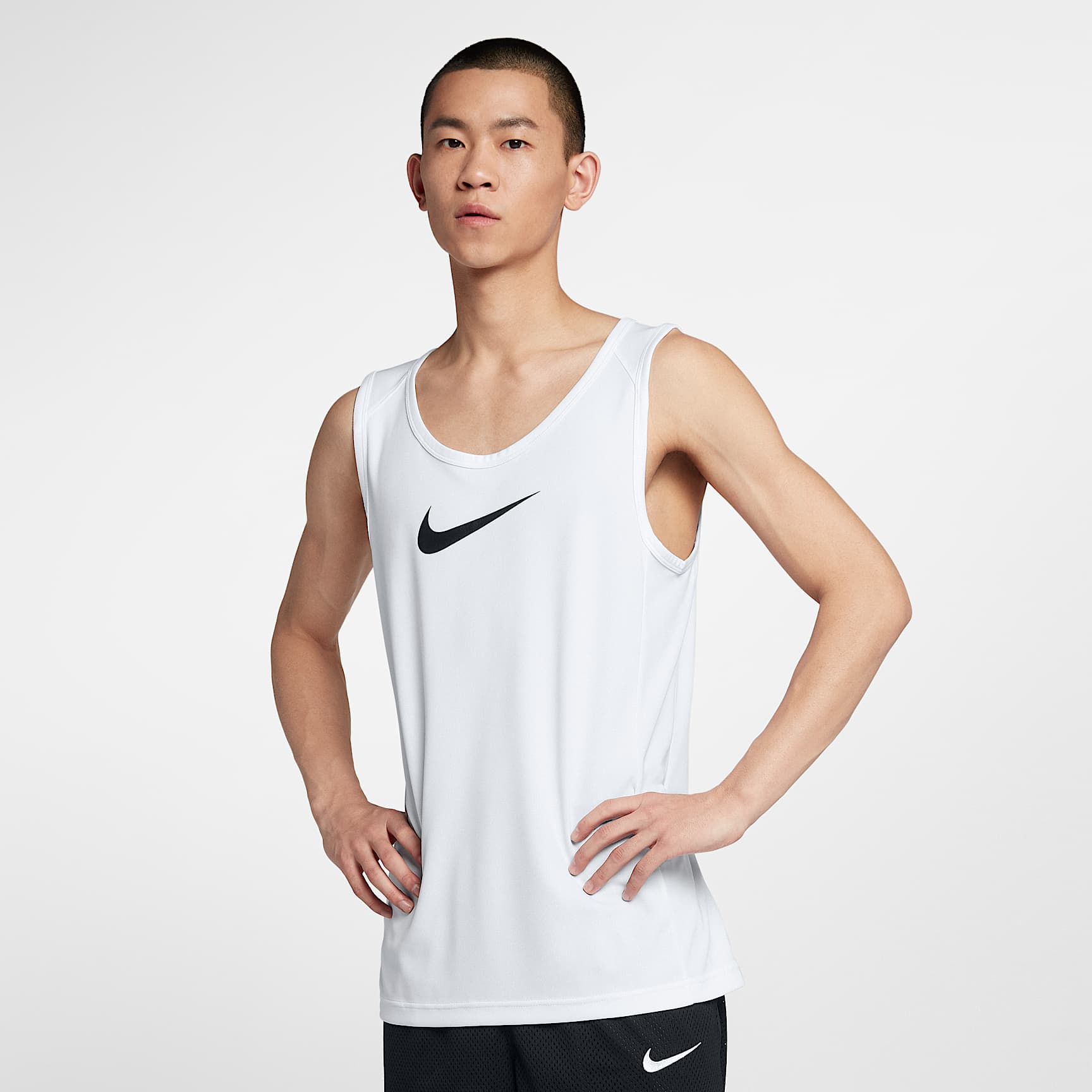 Nike Dri-FIT 男子篮球上衣 - 白色/黑