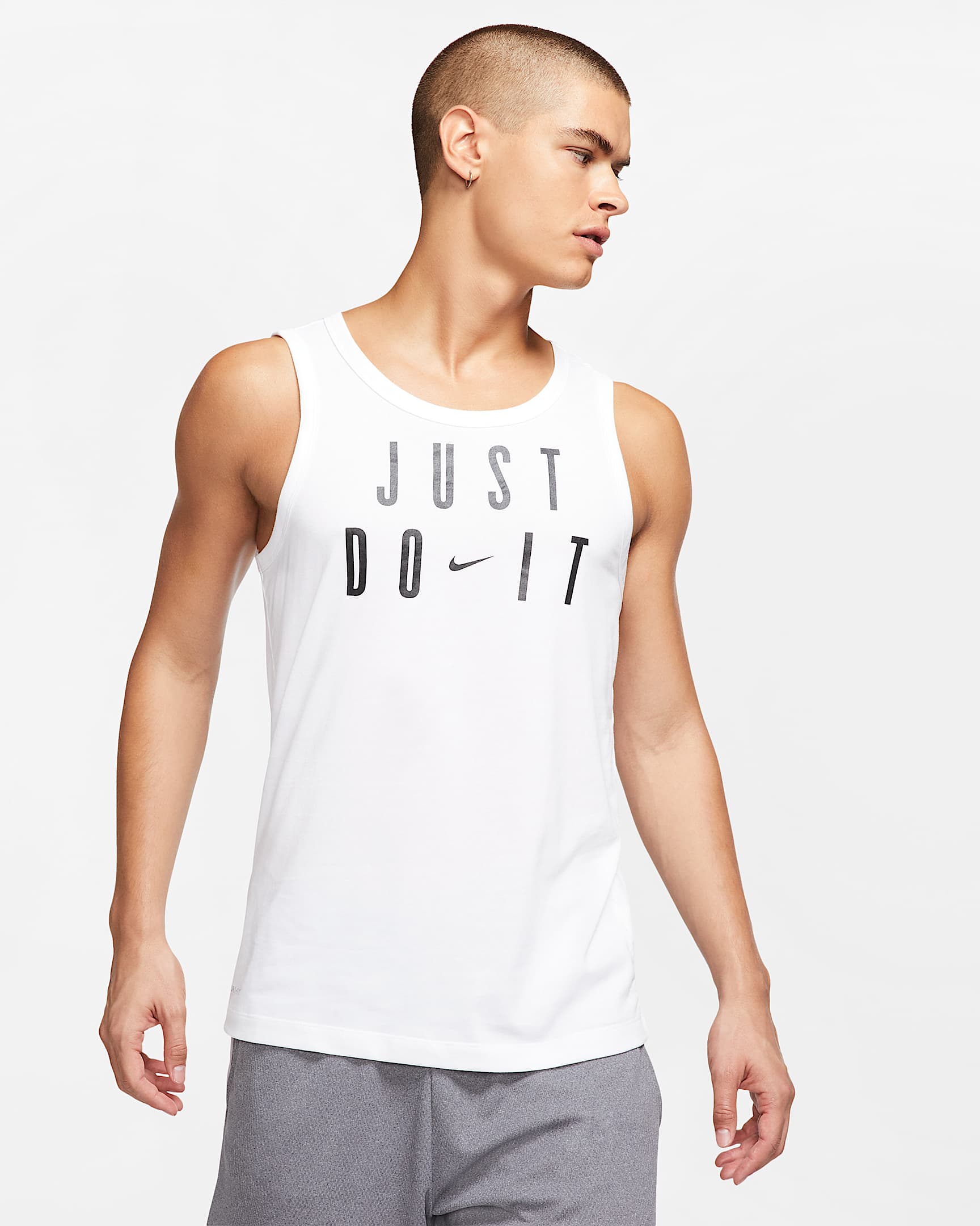 Nike Dri-FIT 男子训练背心 - 白色/黑