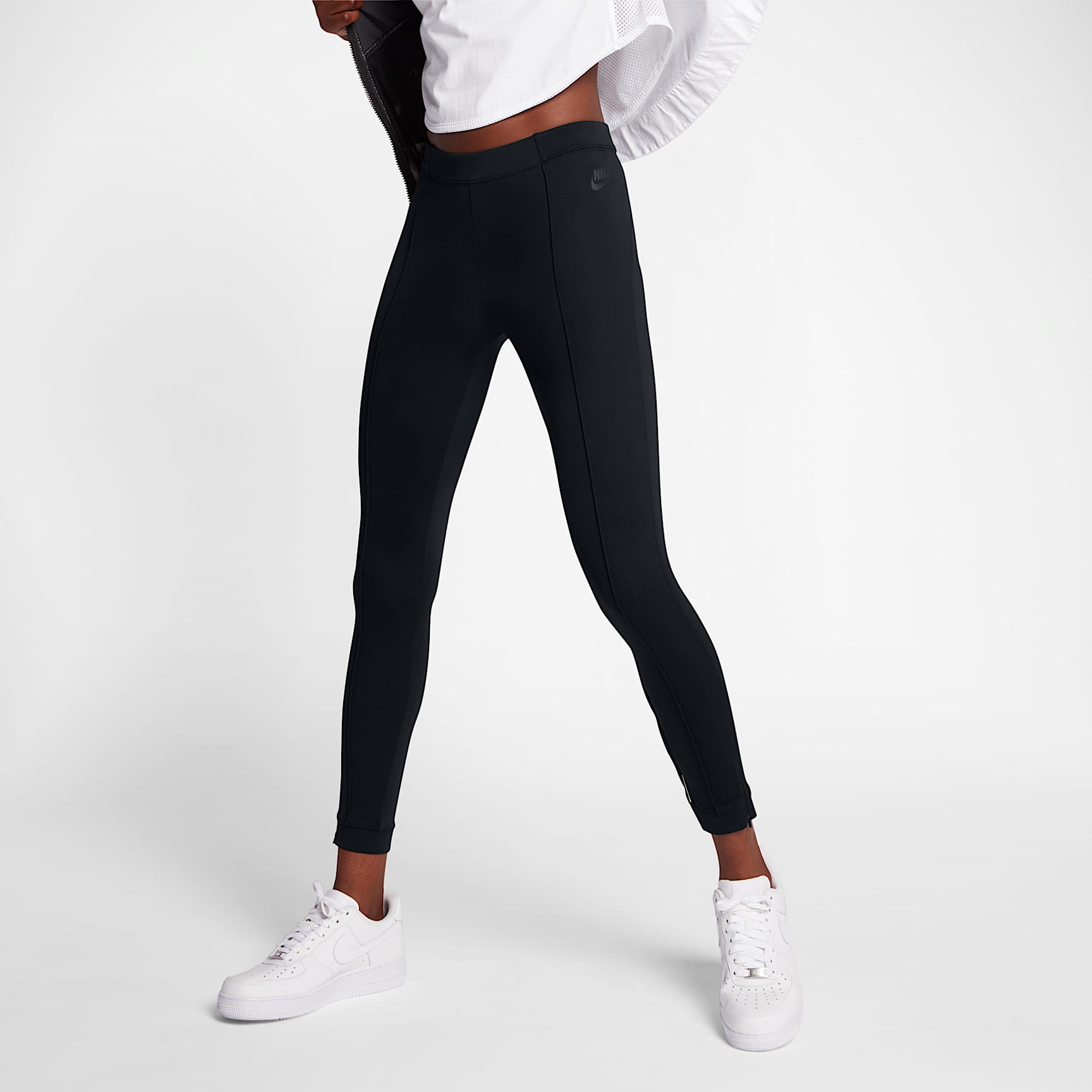 Nike Sportswear 女子包边紧身裤 - 黑/黑