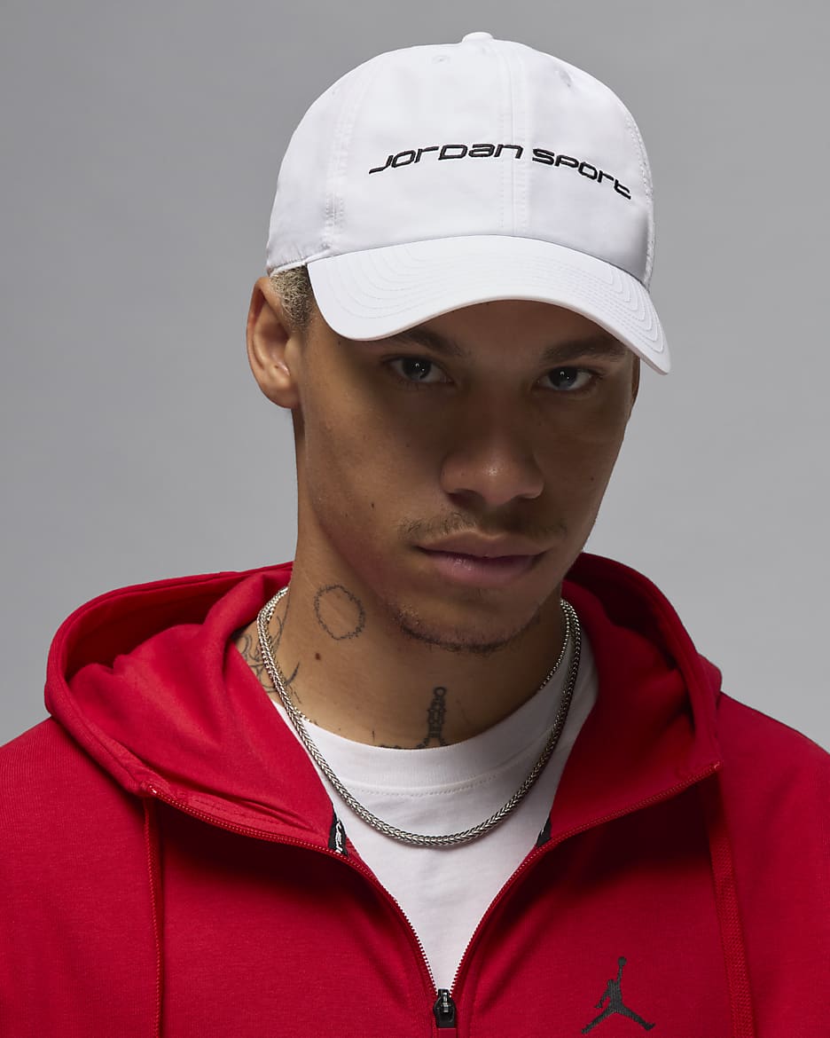 Jordan Club 速干软顶运动帽 - 白色/黑
