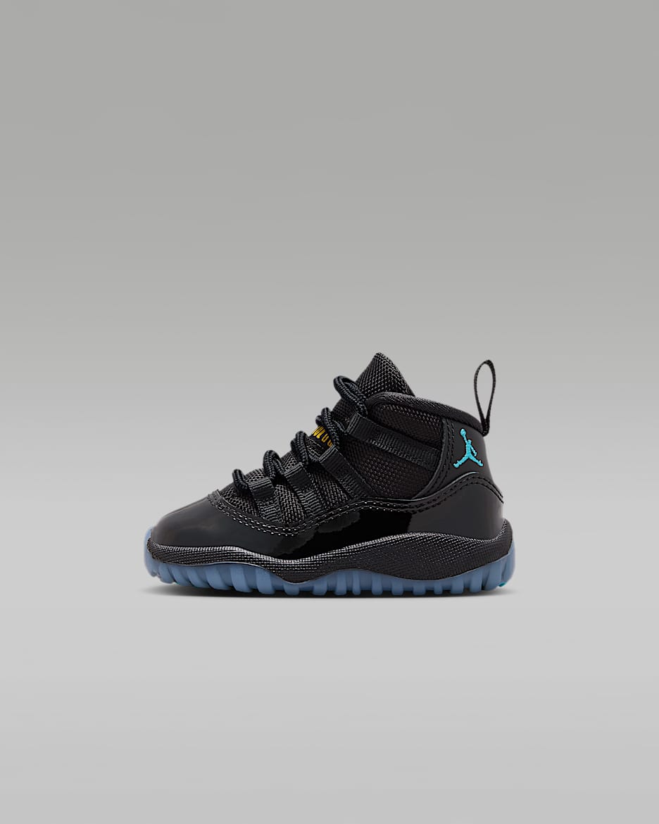 Jordan 11 Retro "Gamma" 复刻婴童运动鞋 - 黑/黑/校园粟黄/伽马蓝