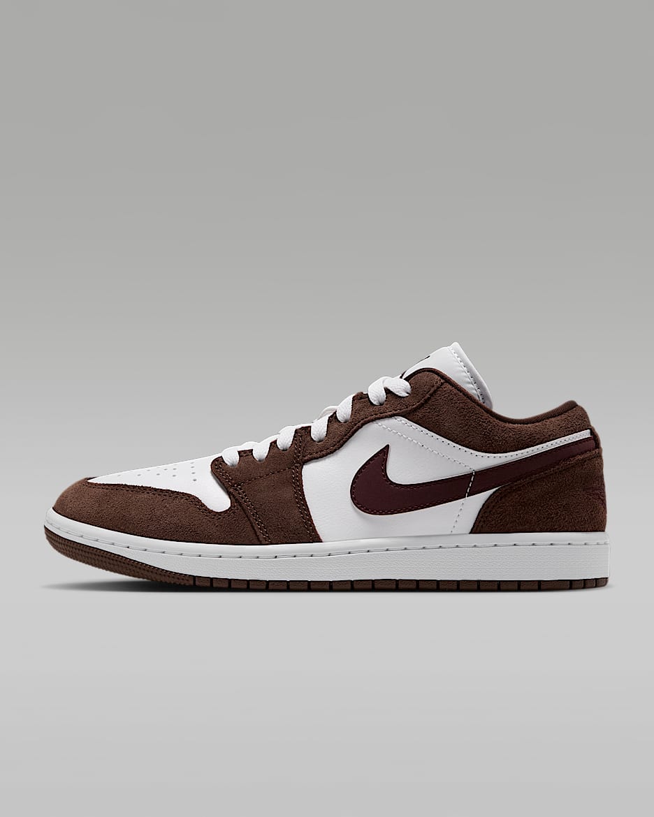 Air Jordan 1 Low 女子运动鞋刺绣板鞋 - 惊喜可可色/白色/月蚀古铜