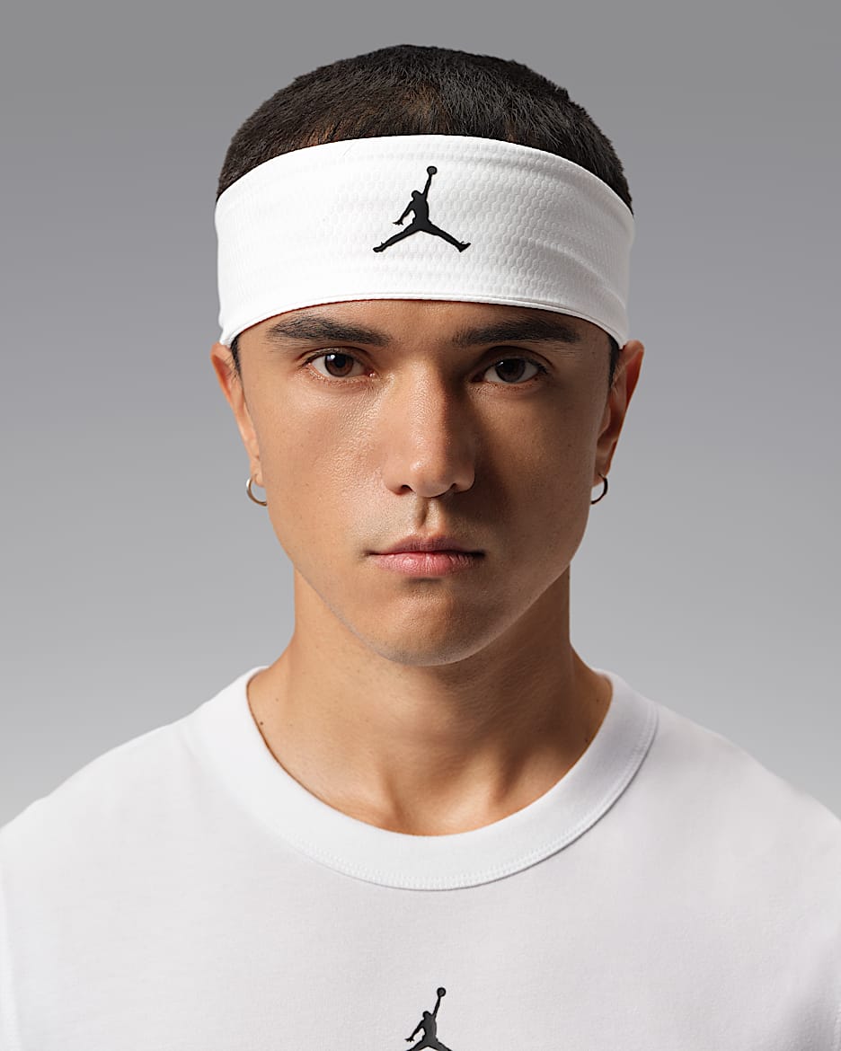 Jordan Dri-FIT 速干头带(1 条) - 白色/黑