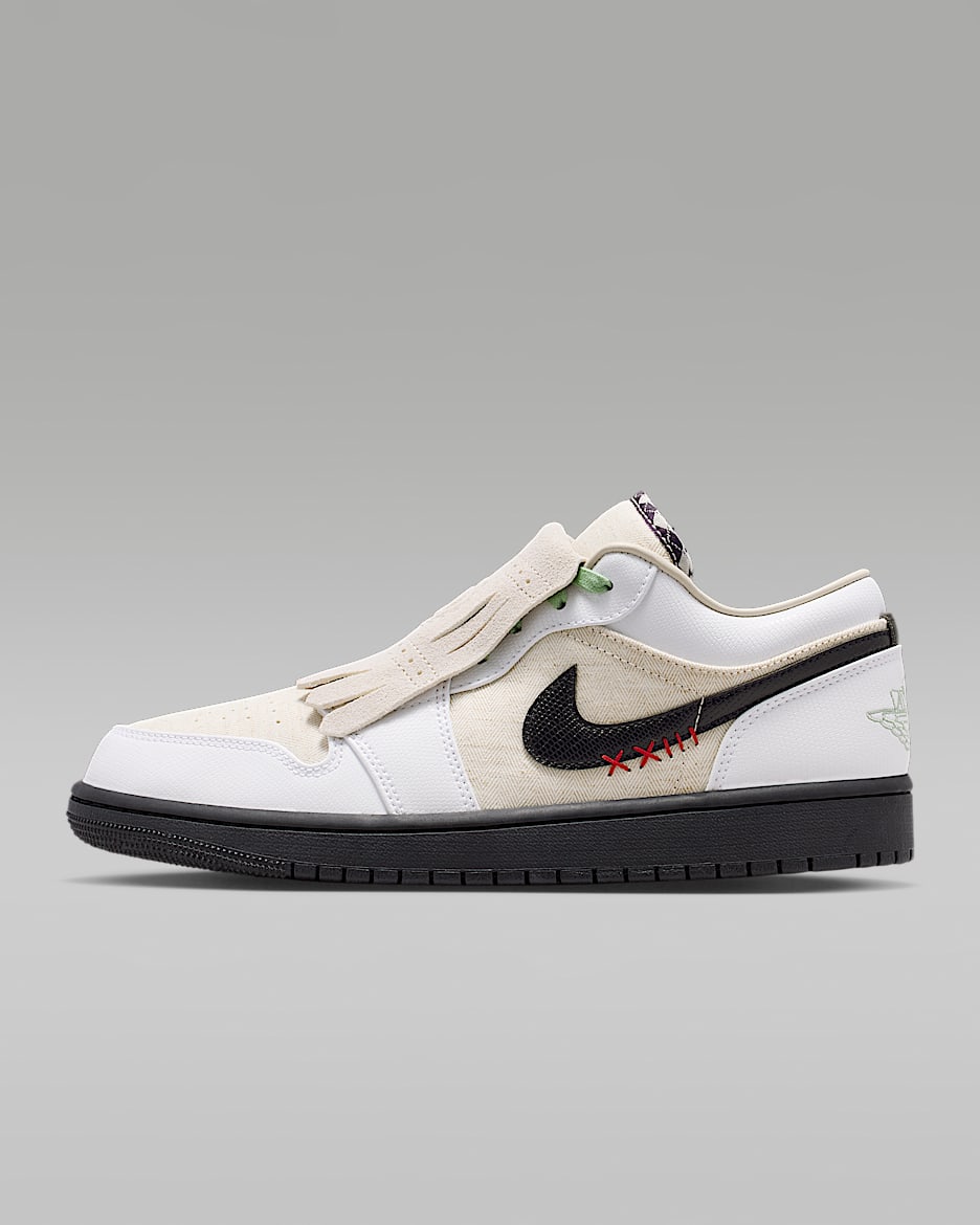 Air Jordan 1 Low SE 男子运动鞋 - 浅土褐/黑/温和灰绿/白色