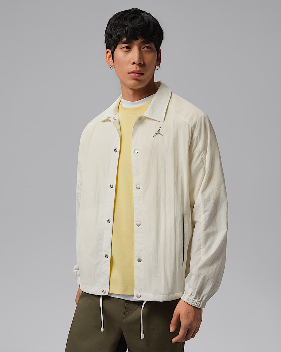 Jordan Brooklyn 男子轻便型防晒夹克 - 帆白/橄榄灰