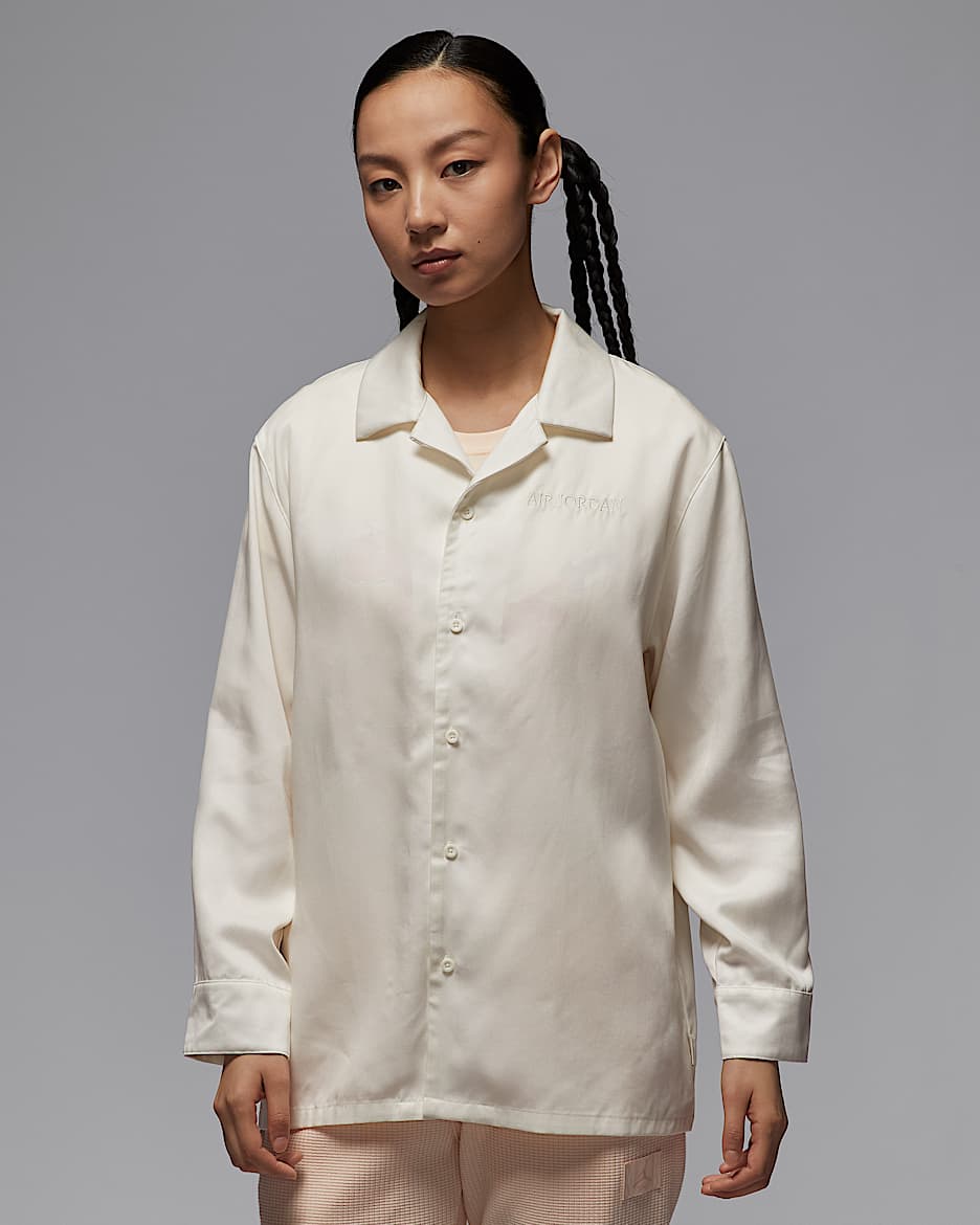 Air Jordan 女子长袖梭织上衣 - 帆白