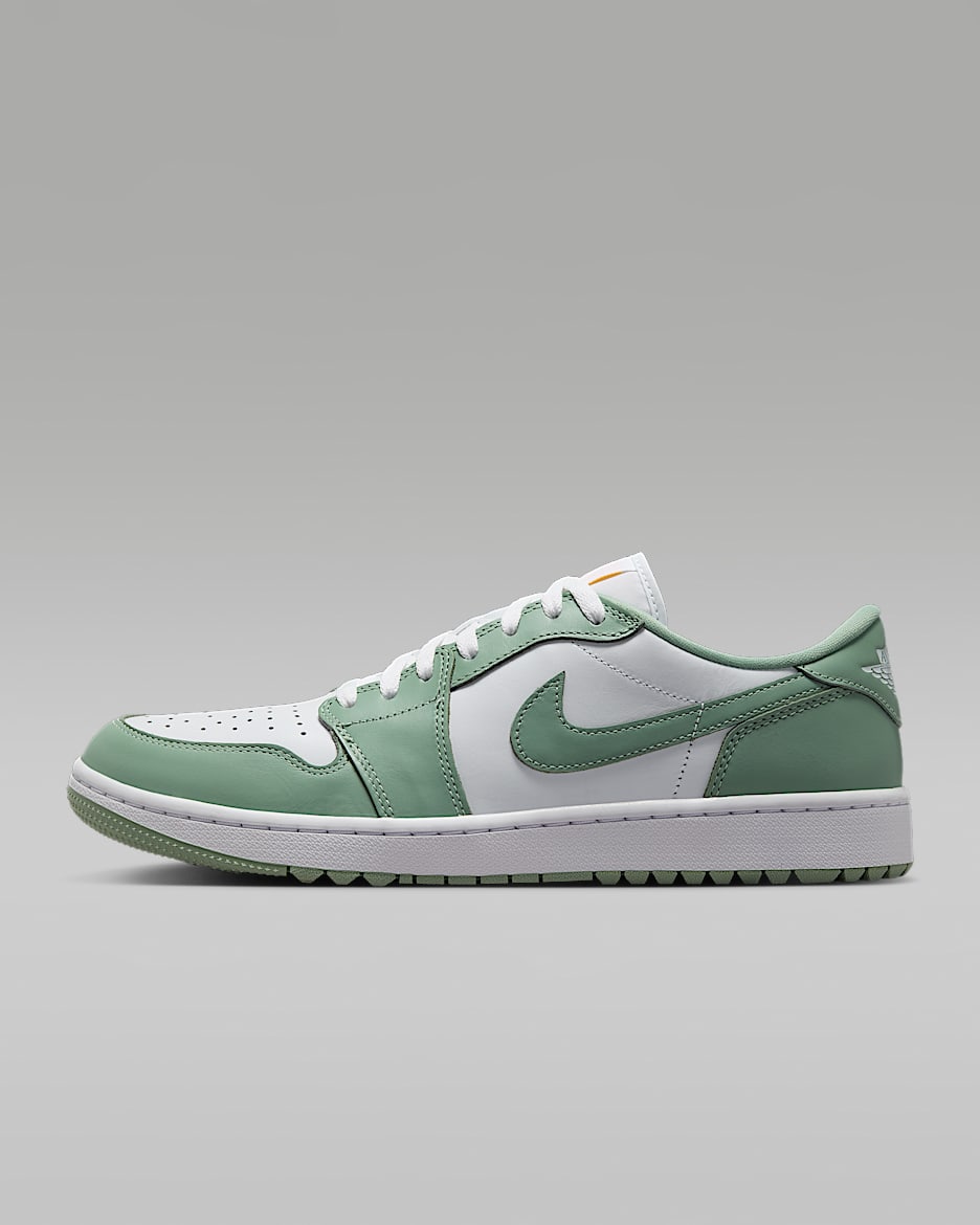 Air Jordan 1 Low G 高尔夫球鞋缓震抓地 - 温和灰绿/白色/浅橘红/温和灰绿