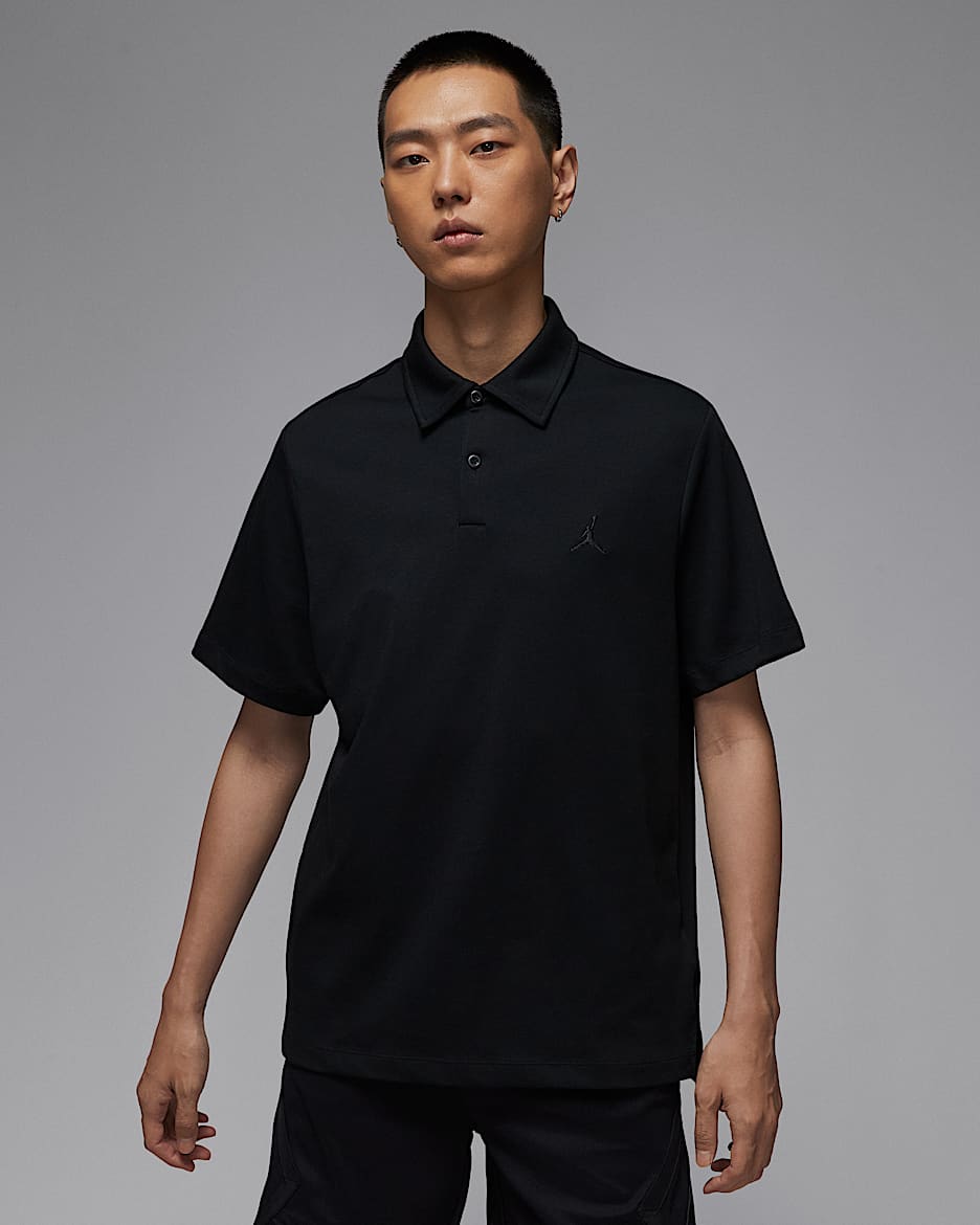 Jordan Sport Dri-FIT 男子速干高尔夫翻领T恤 - 黑/黑