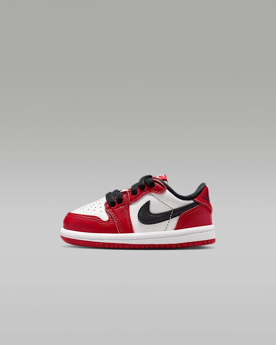 Jordan 1 Retro Low "Chicago" 复刻婴童运动鞋 - 校园红/山峰白/黑
