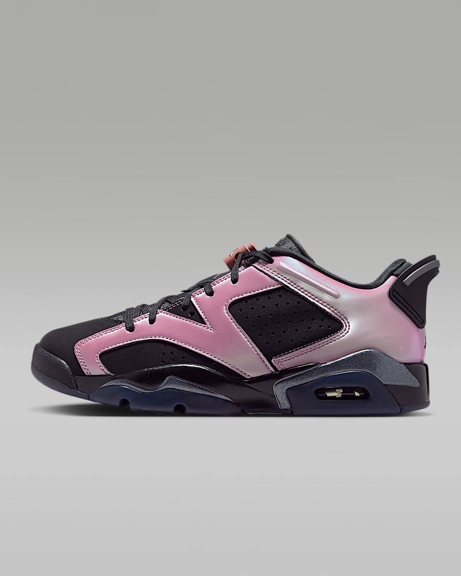 Air Jordan 6 Retro Low 复刻女子运动鞋 - 黑/淡莓红/黑