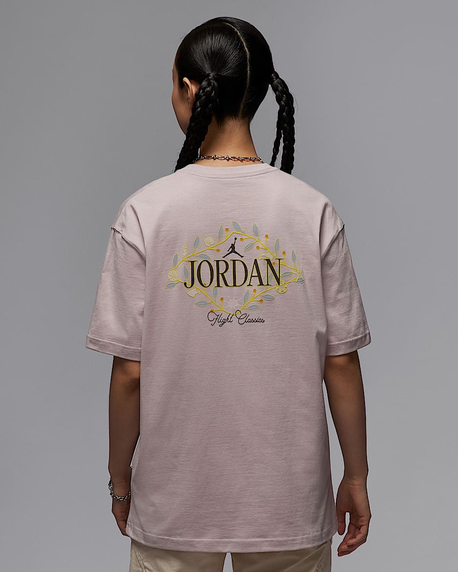 Jordan 女子 Oversize 风图案T恤 - 灰紫