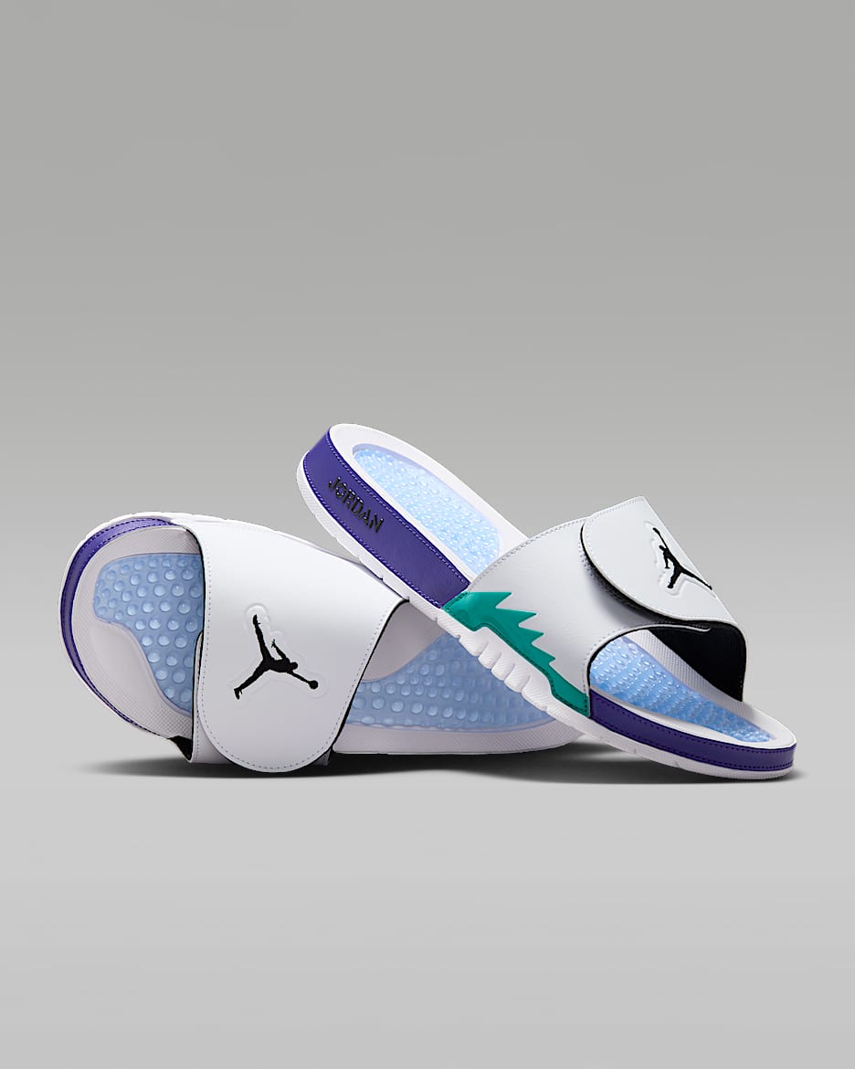 Jordan Hydro 5 Retro 男子拖鞋 - 白色/祖母绿/冰葡萄紫/黑