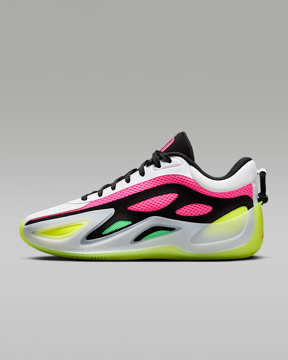 Jordan Heir Series 2 PF 女子篮球鞋 - 白色/黑/浅亮绿/爆炸粉