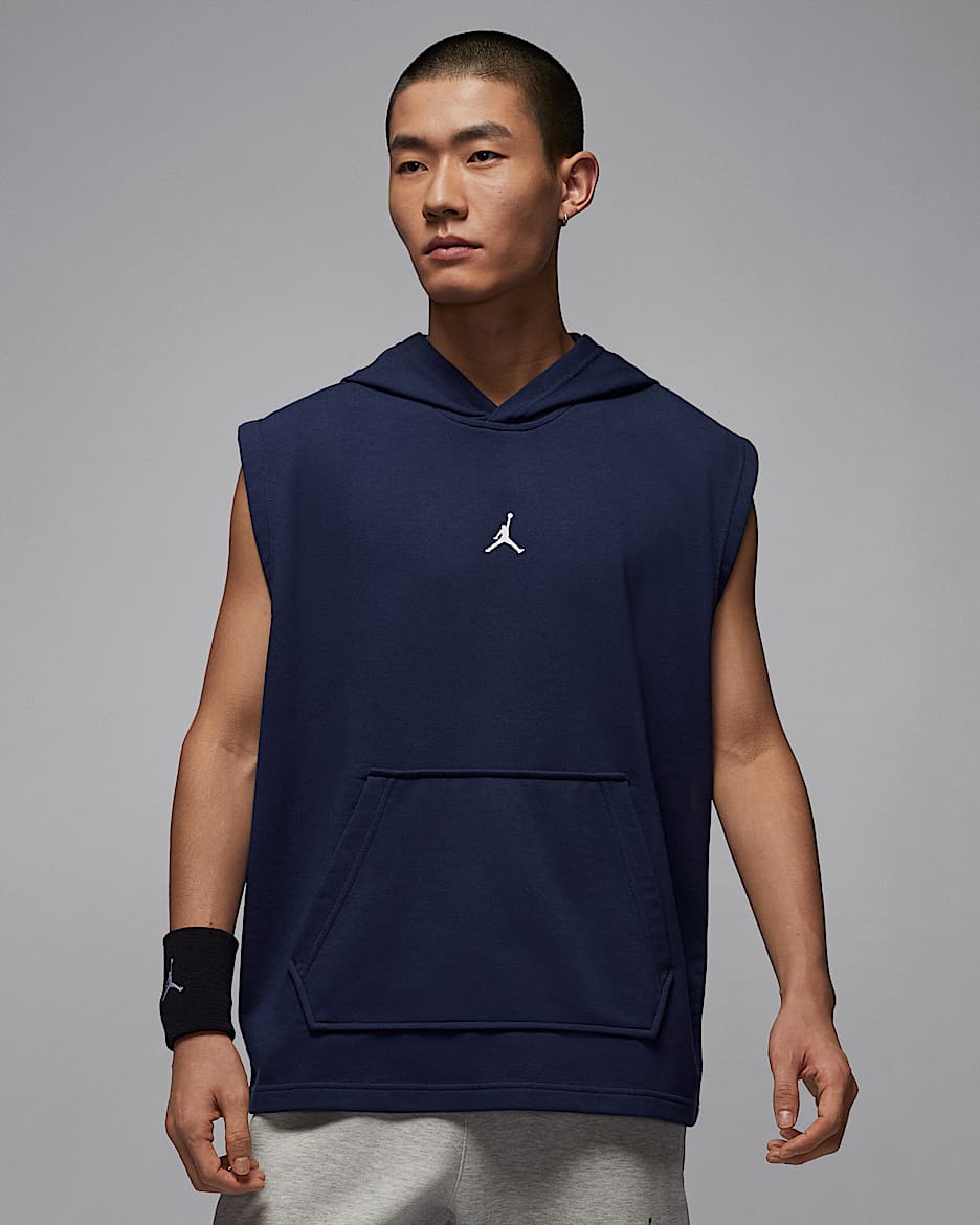 Jordan Sport Crossover Dri-FIT 男子速干无袖套头连帽衫 - 深藏青/白色