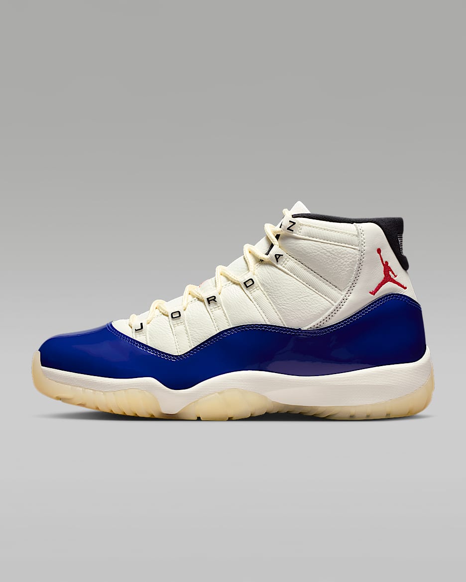 Air Jordan 11 Retro "Rare Air" 复刻男子运动鞋 - 深宝蓝/帆白/黑/火焰红
