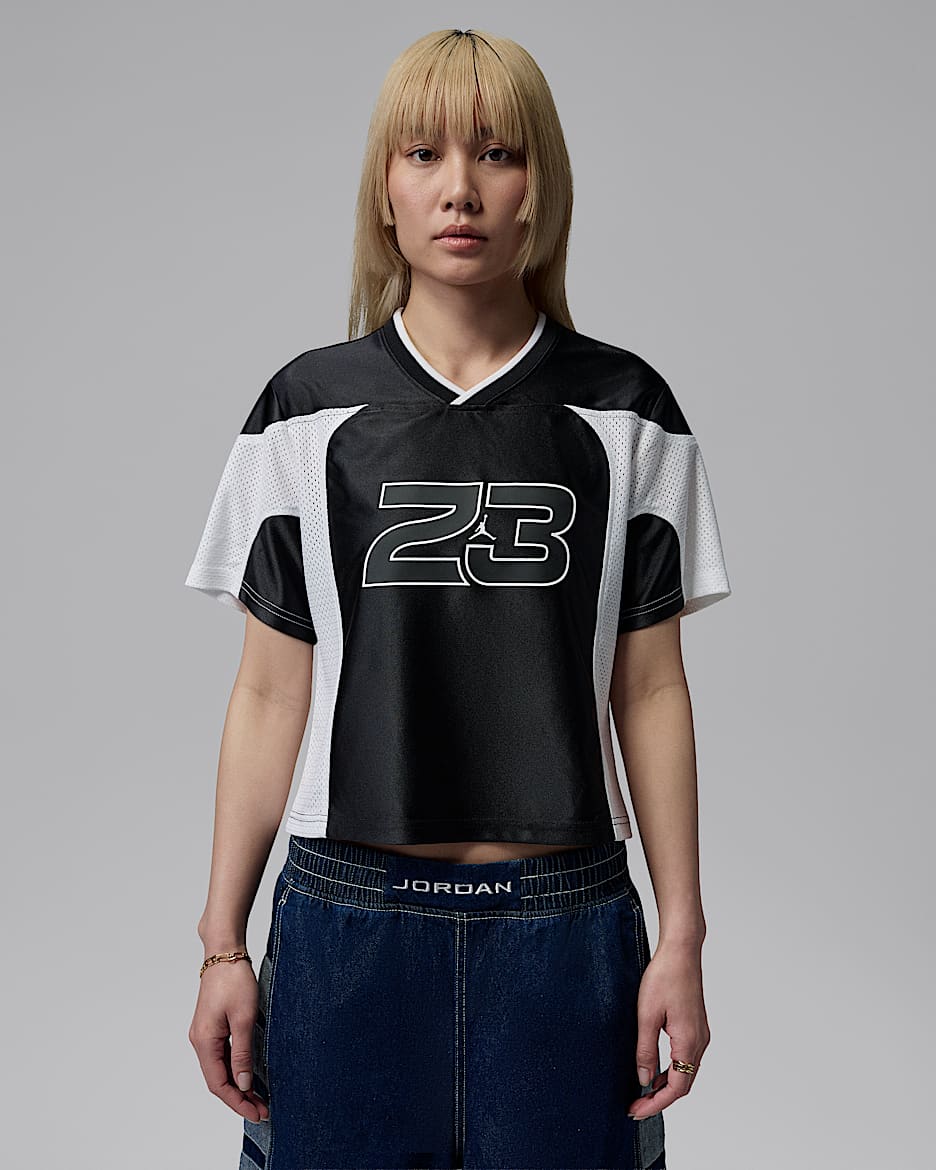 Jordan Flight 女子球衣 - 黑/白色/白色