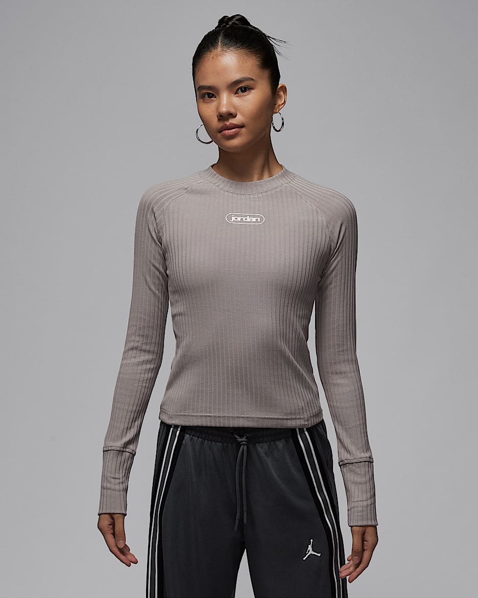 Jordan Flight 女子长袖上衣 - 谜团石灰/帆白
